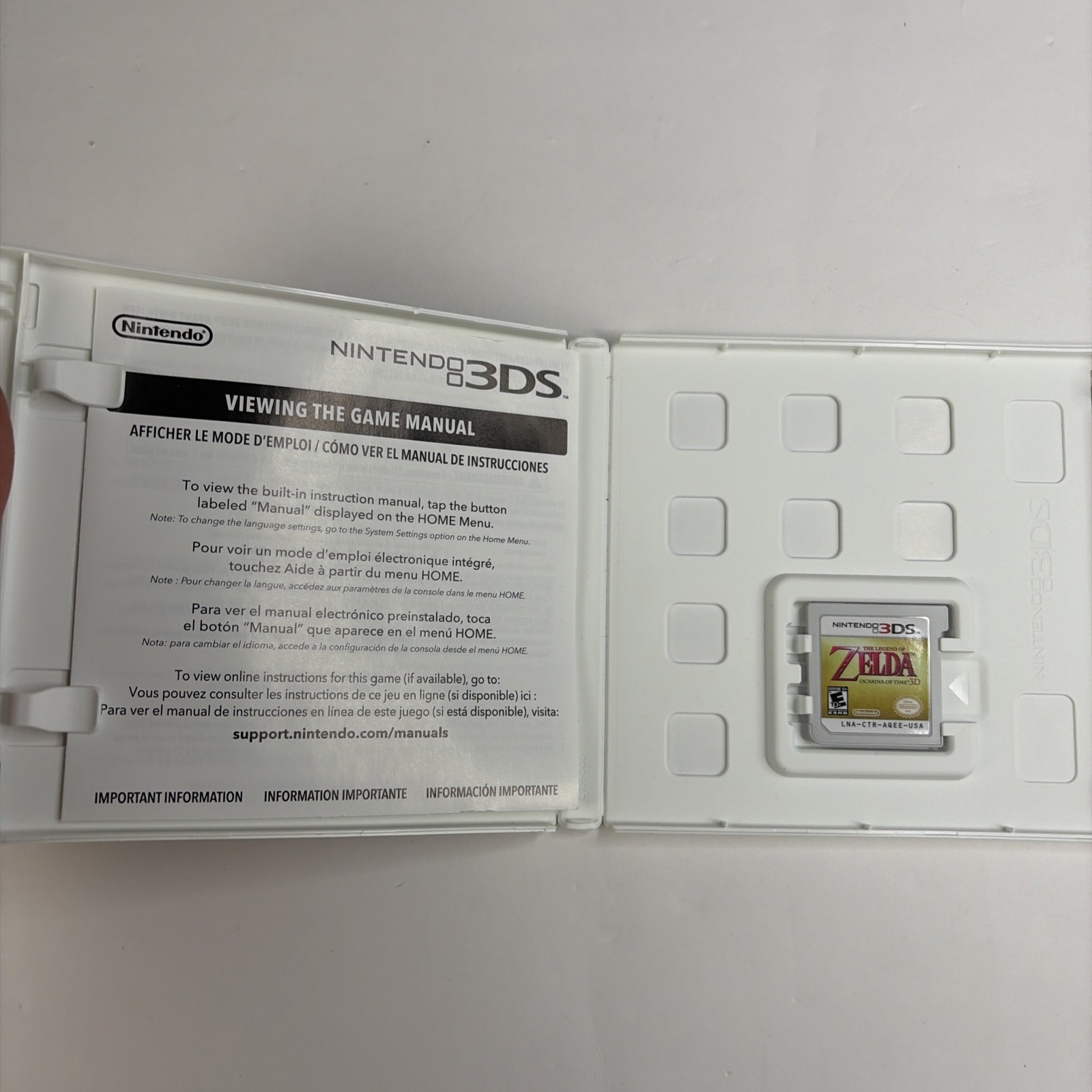 Nintendo The Legend of Zelda: Ocarina of Time 3D 3DS w/ Manual Cib Box