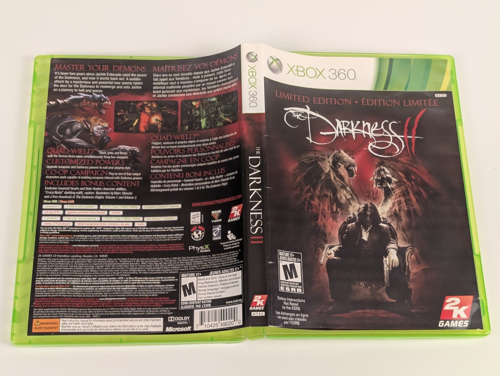 The Darkness 2 II Limited Edition (Xbox 360)➡️No Manual – Tested – Near Mint 📀!