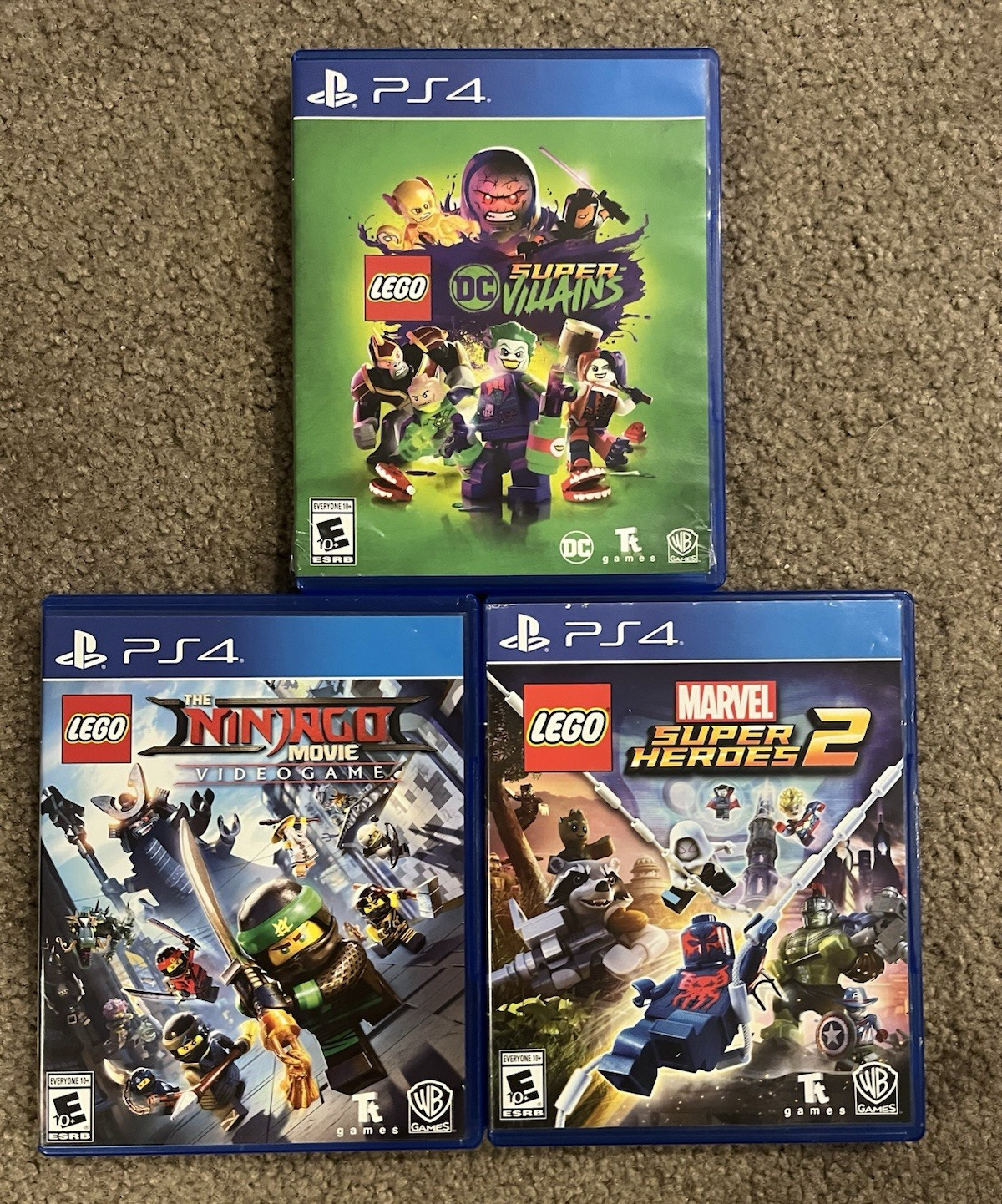 LEGO PS4 Game Lot (3) DC, Marvel, Ninjago.