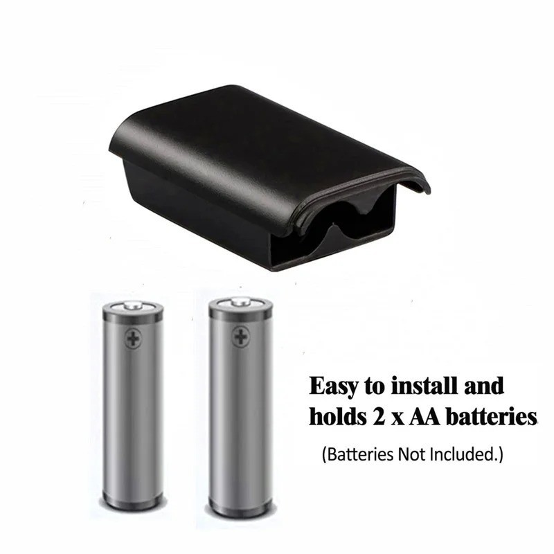AA Battery Back Cover Case Shell Pack For Xbox 360 Wireless Controller Black