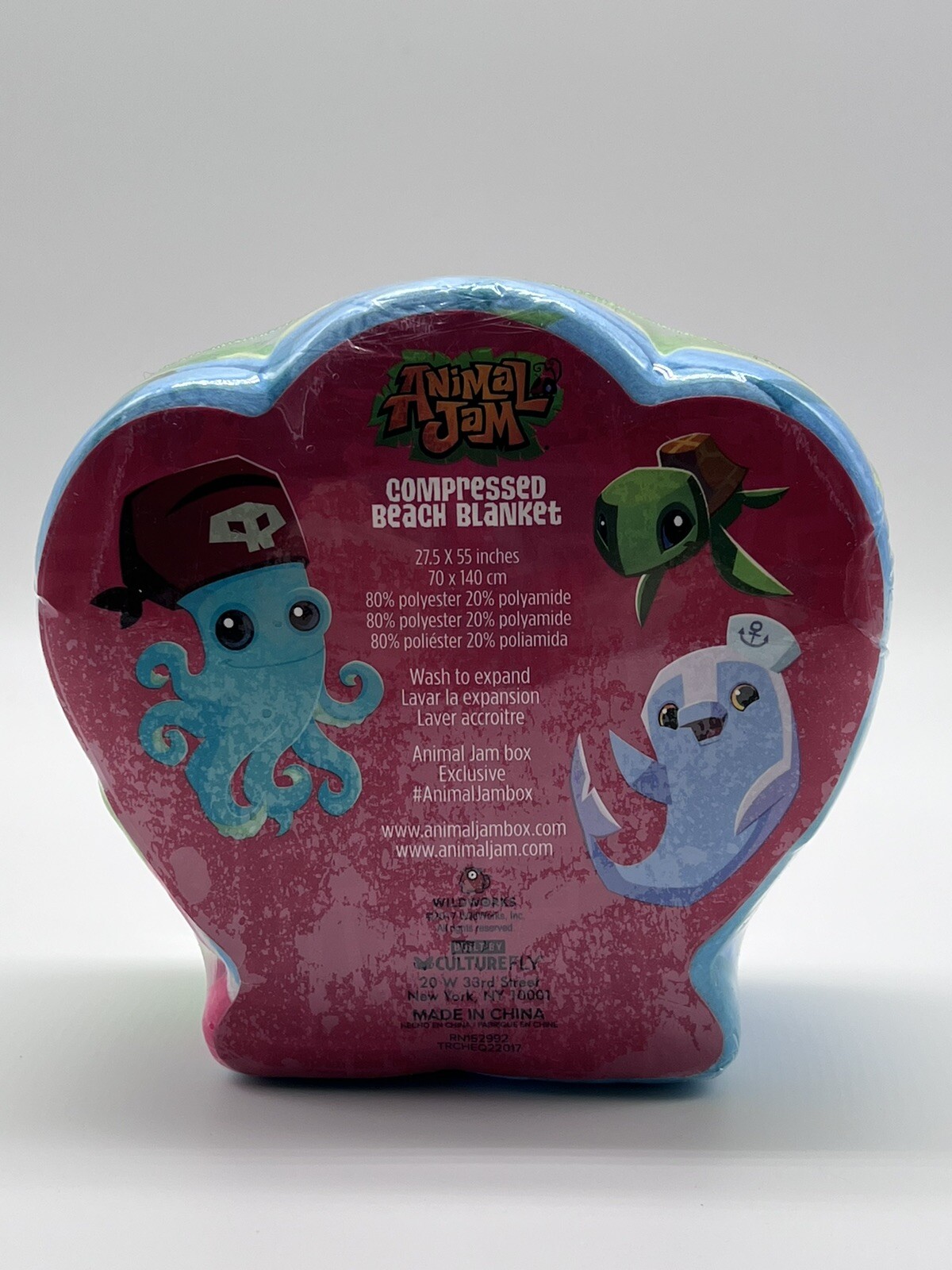 Culture Fly Wildworks Animal Jam Compressed Beach Blanket NOS
