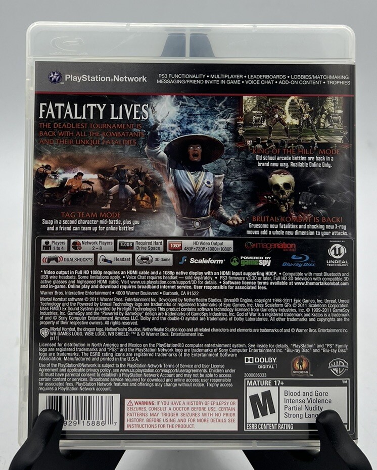 Mortal Kombat (Sony PlayStation 3, 2012) PS3 Complete CIB TESTED!