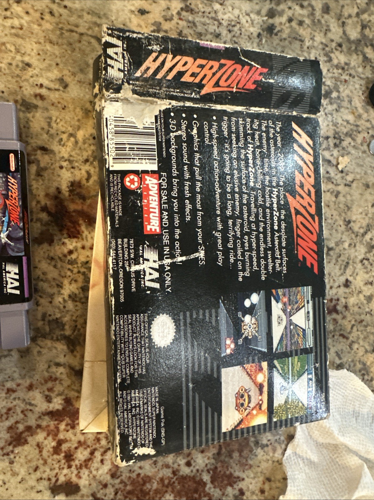 HyperZone (Super Nintendo SNES) Game & Box Beat Up
