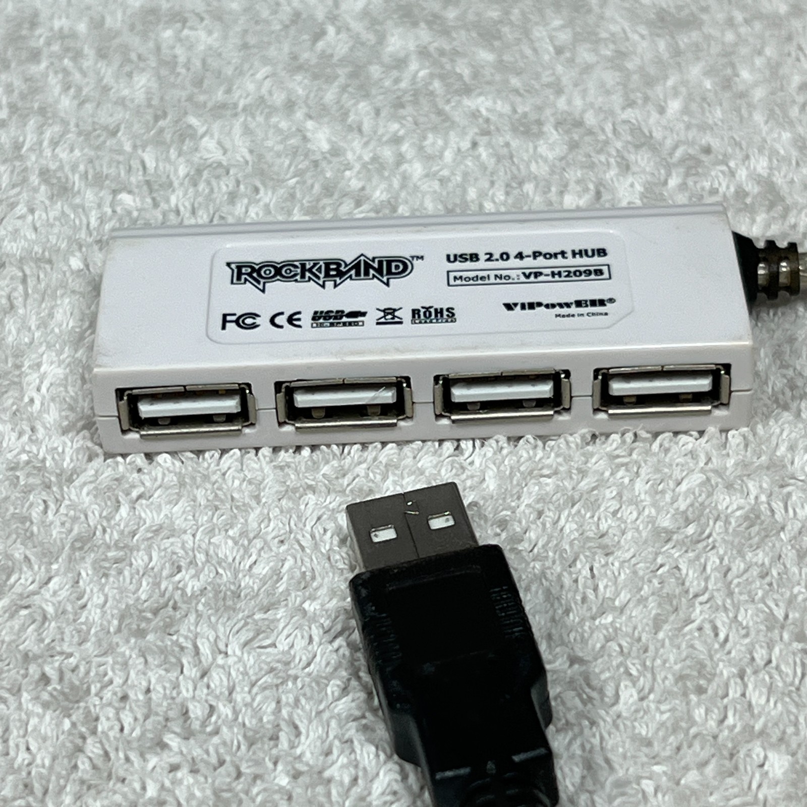 Rock Band ViPowER 4 Port Hub USB 2.0 Dongle Xbox 360 Wii PS2 PS3 OEM TESTED