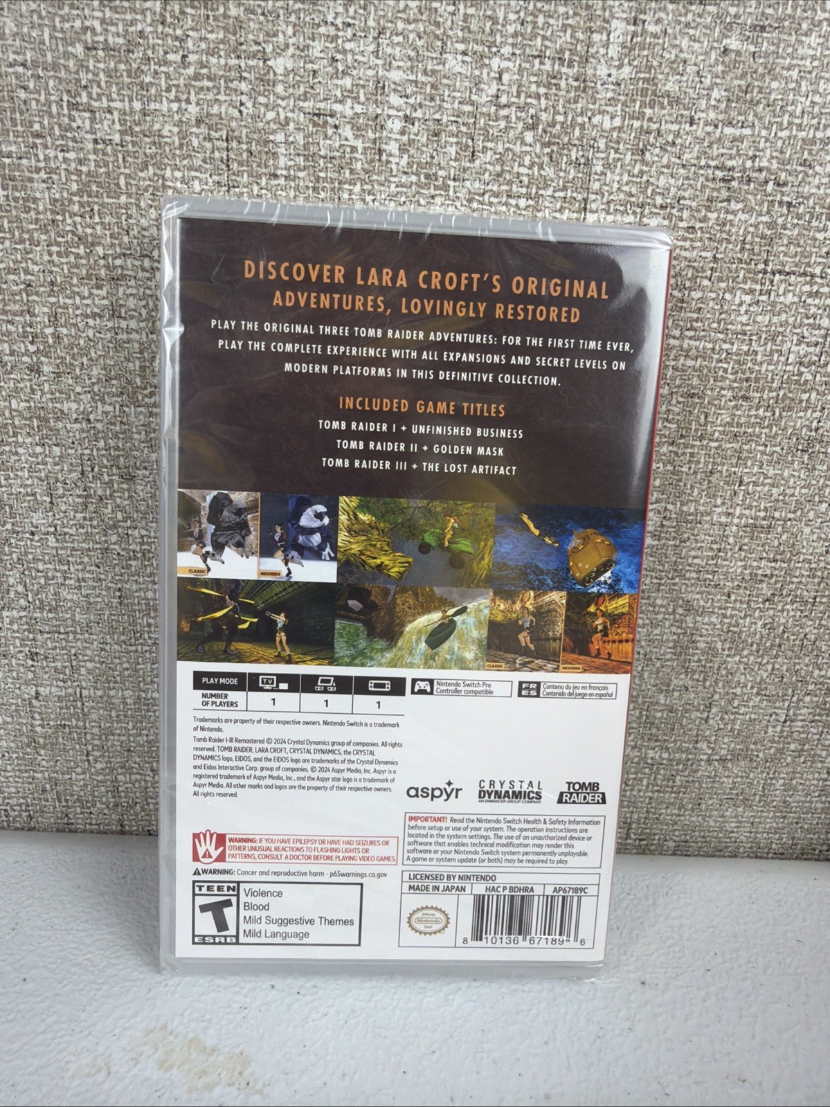 Tomb Raider I-II-III Remastered – Nintendo Switch – W/ Collectors Case SEALED