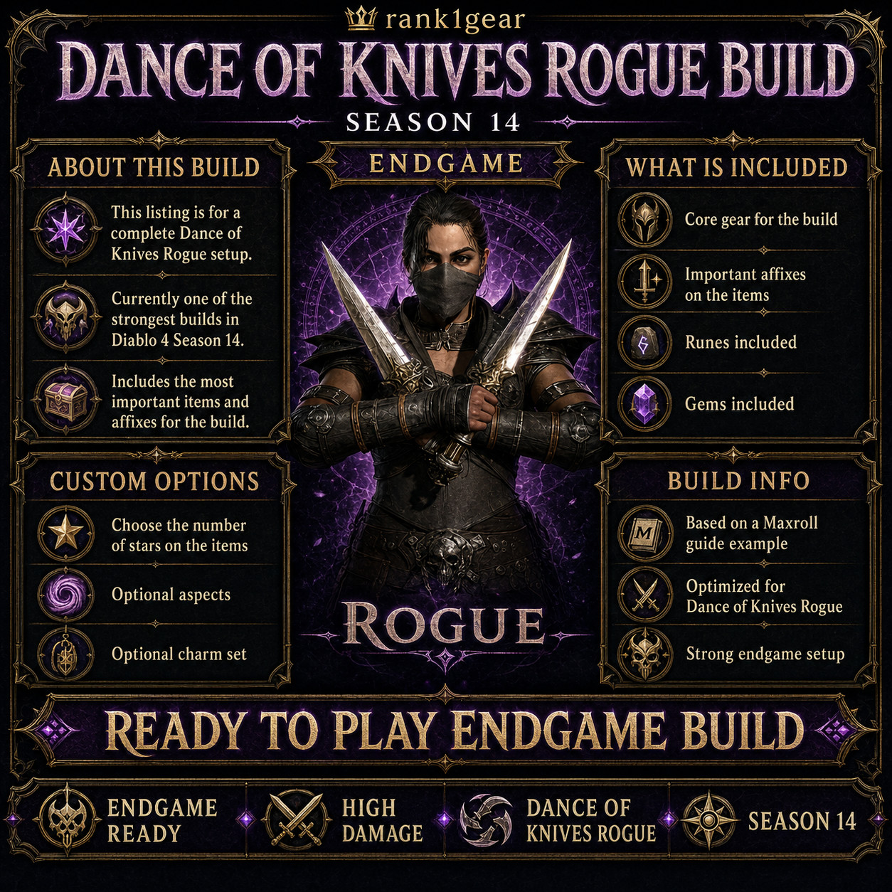 Diablo 4⚔️ Season 14⚔️Dance of Knives Rogue Build Endgame⚔️BEST BUILD ⚔️S+ TIER