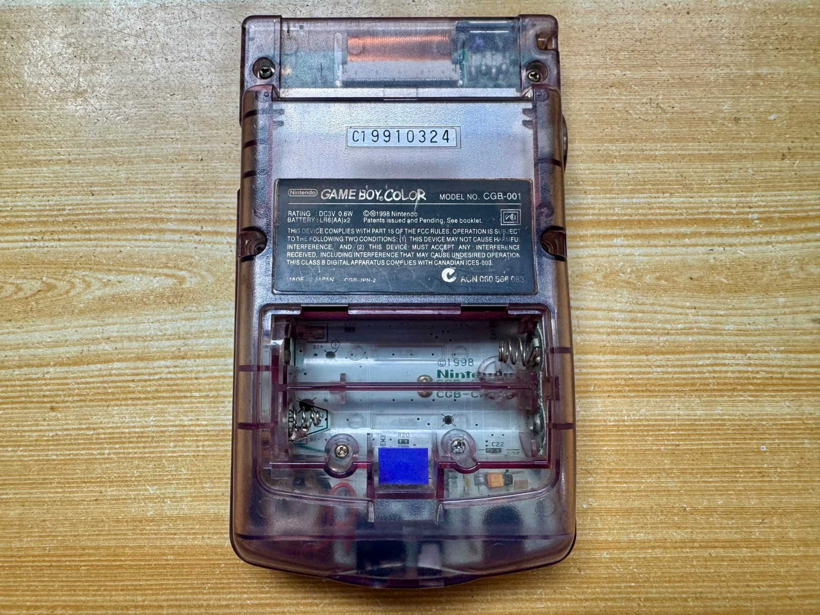 Nintendo Gameboy Color CGB-001 Atomic Translucent Purple Handheld System Console