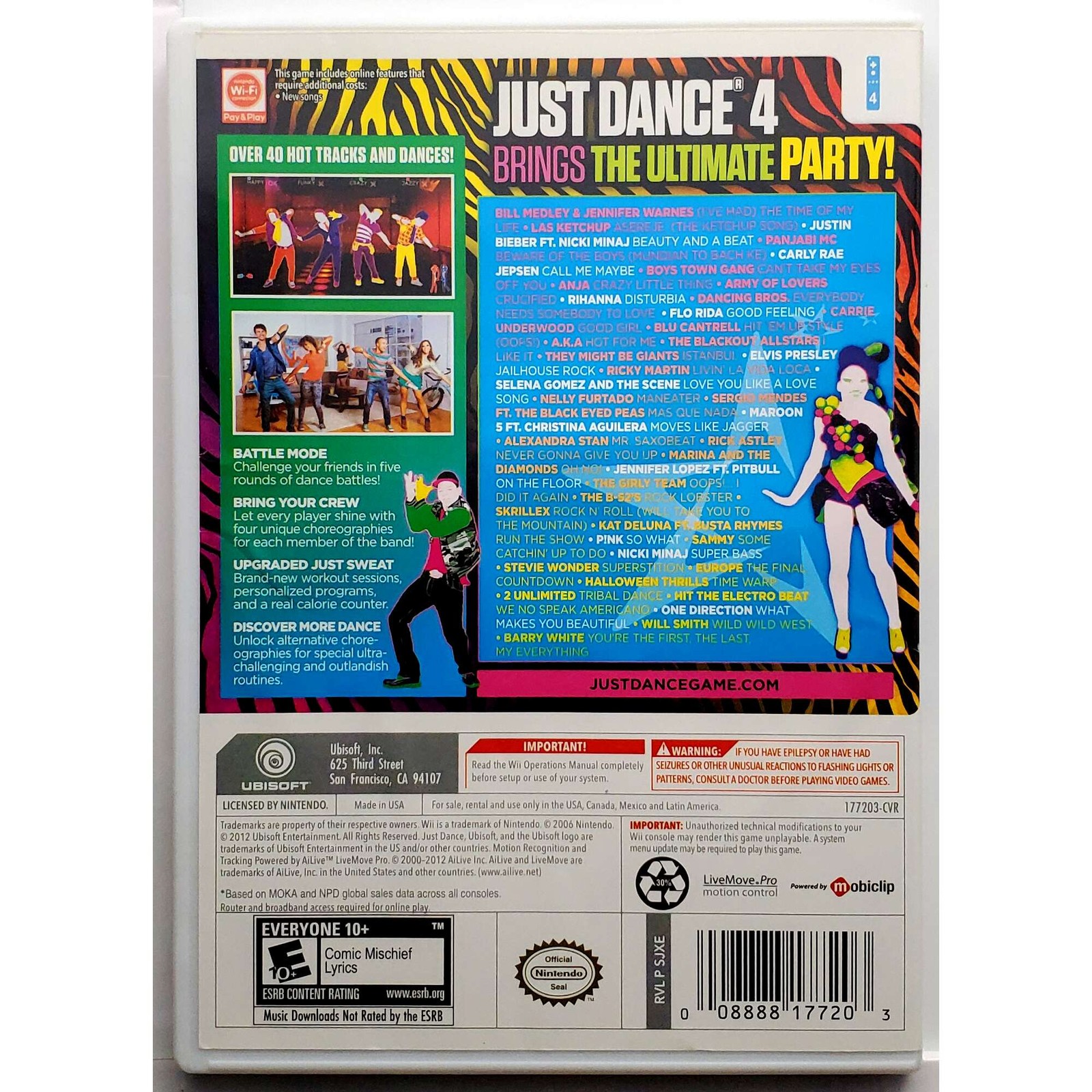 Just Dance 4 – Nintendo Wii Pristine Tested 1Y Guarantee