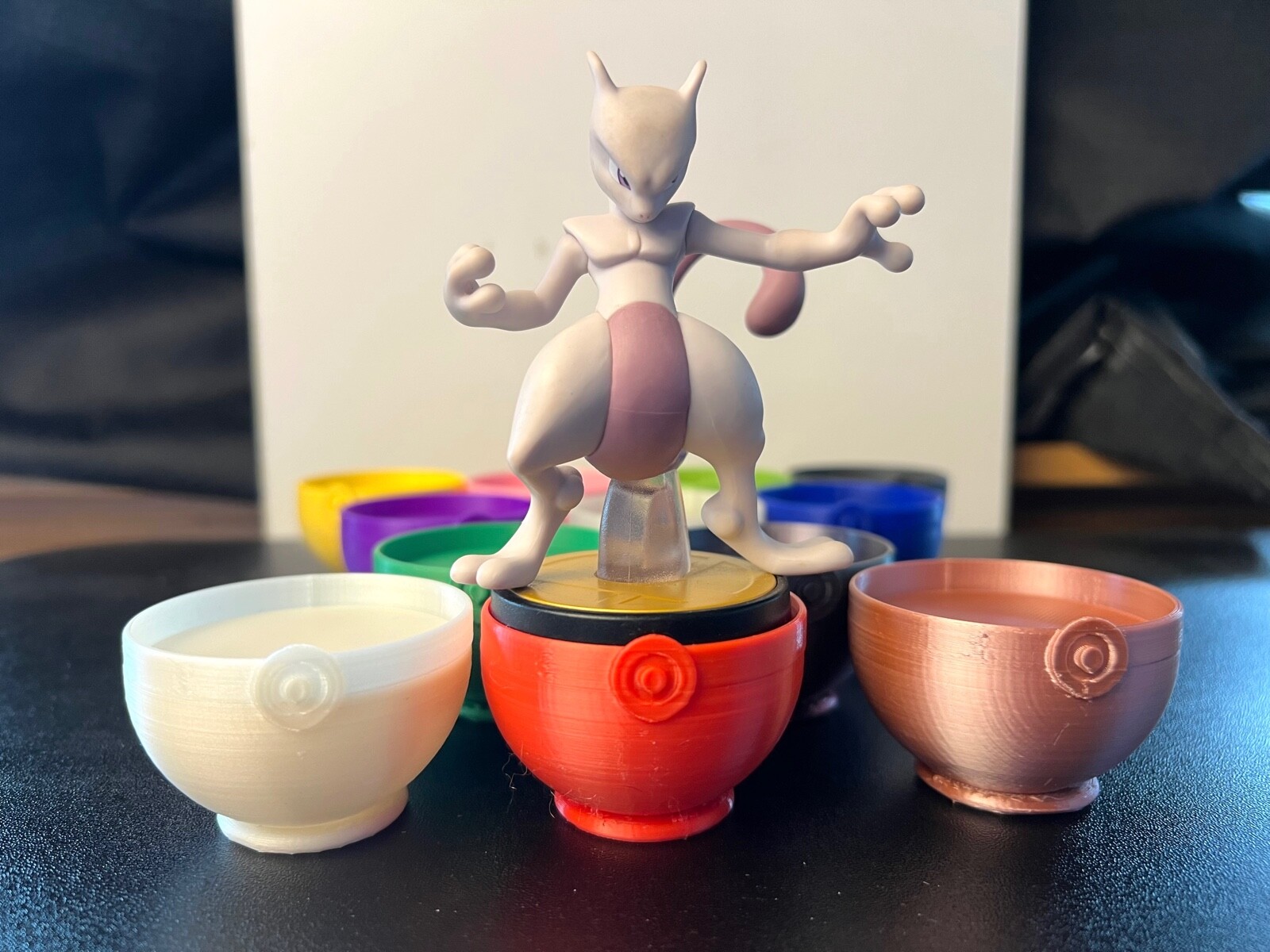 Custom 3d Printed Pokeball Amiibo Display Stand Various Colors Cute Nintendo New