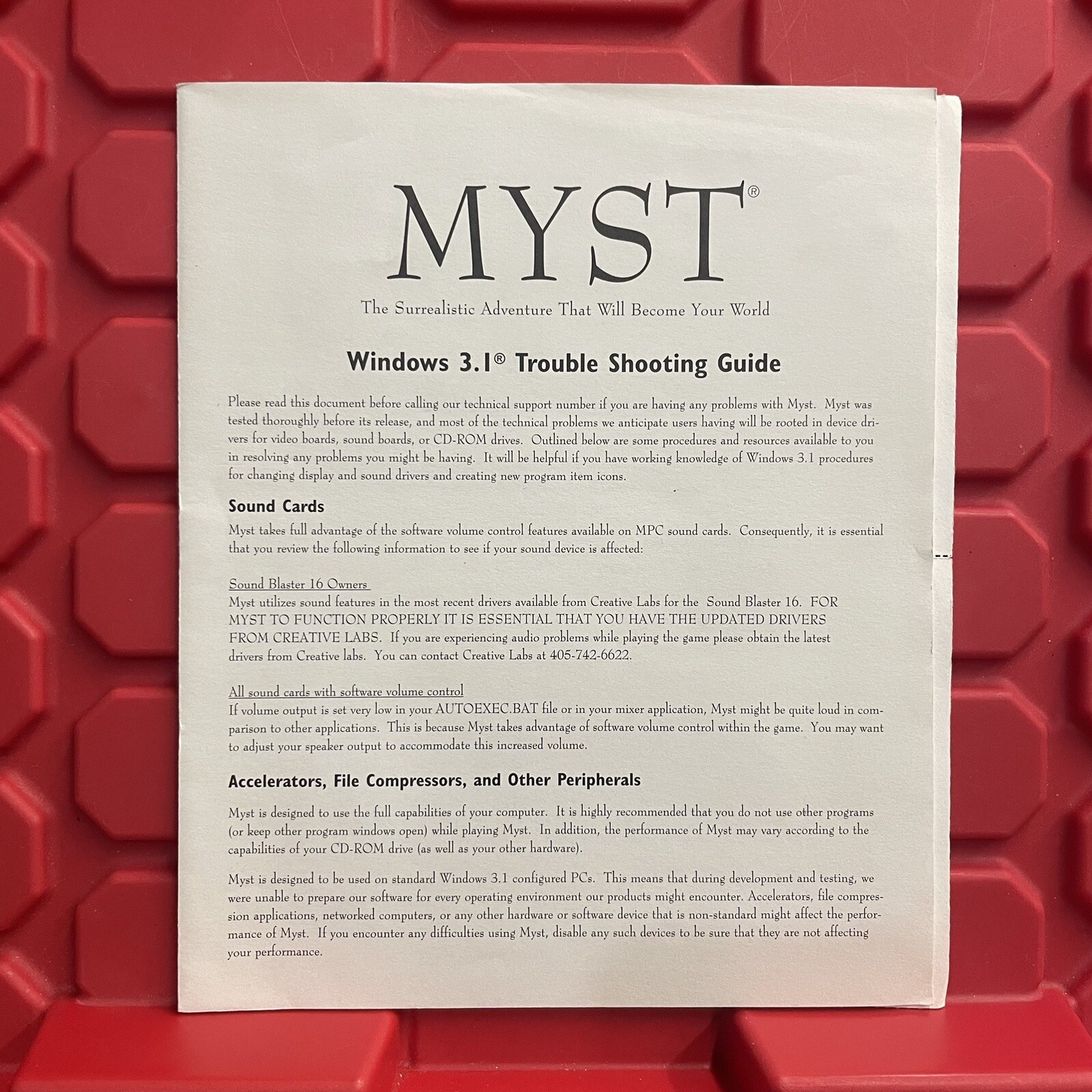 Myst Windows PC With Manual And Used Journal Windows 95 Vintage 1994