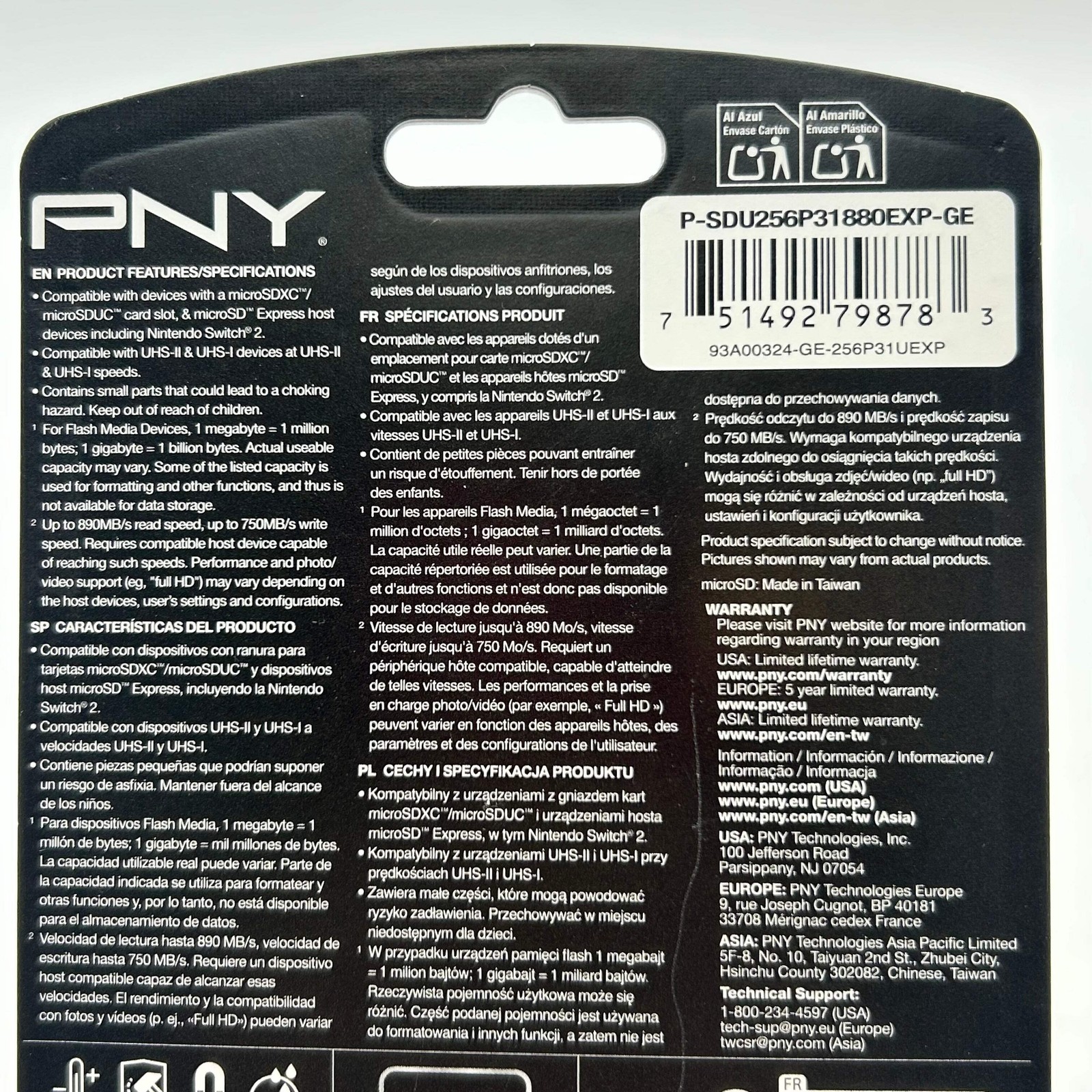 PNY 256GB microSD Express microSDXC Memory Card – Brand New