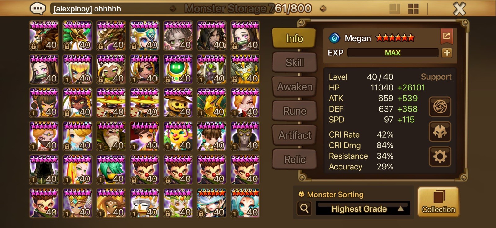 Summoners war end game 9ld5 account 230 swift , 188 vio will 182
