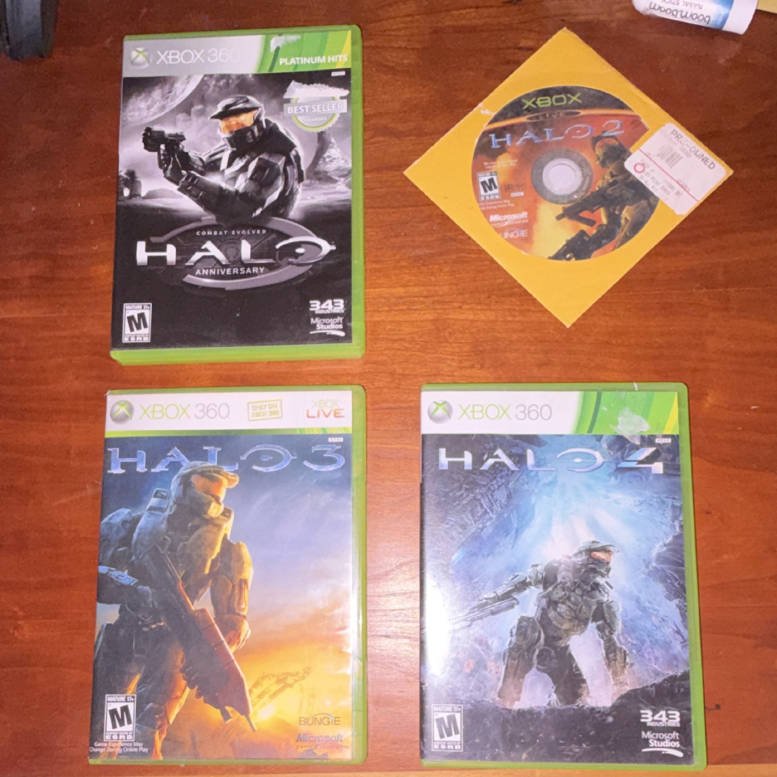 Microsoft Bungie 343 Industries Halo Xbox 360 Game Lot: Anniversary, 2, 3, 4