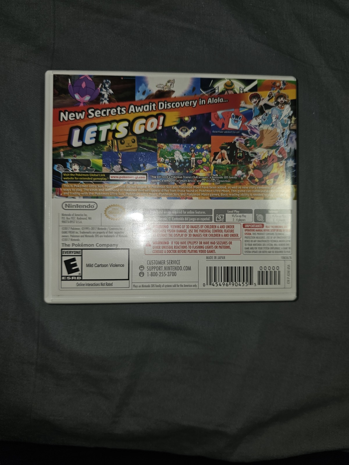 Pokémon Ultra Sun (Nintendo 3DS) Complete w/ Case & Insert, E Rated, NTSC-U/C