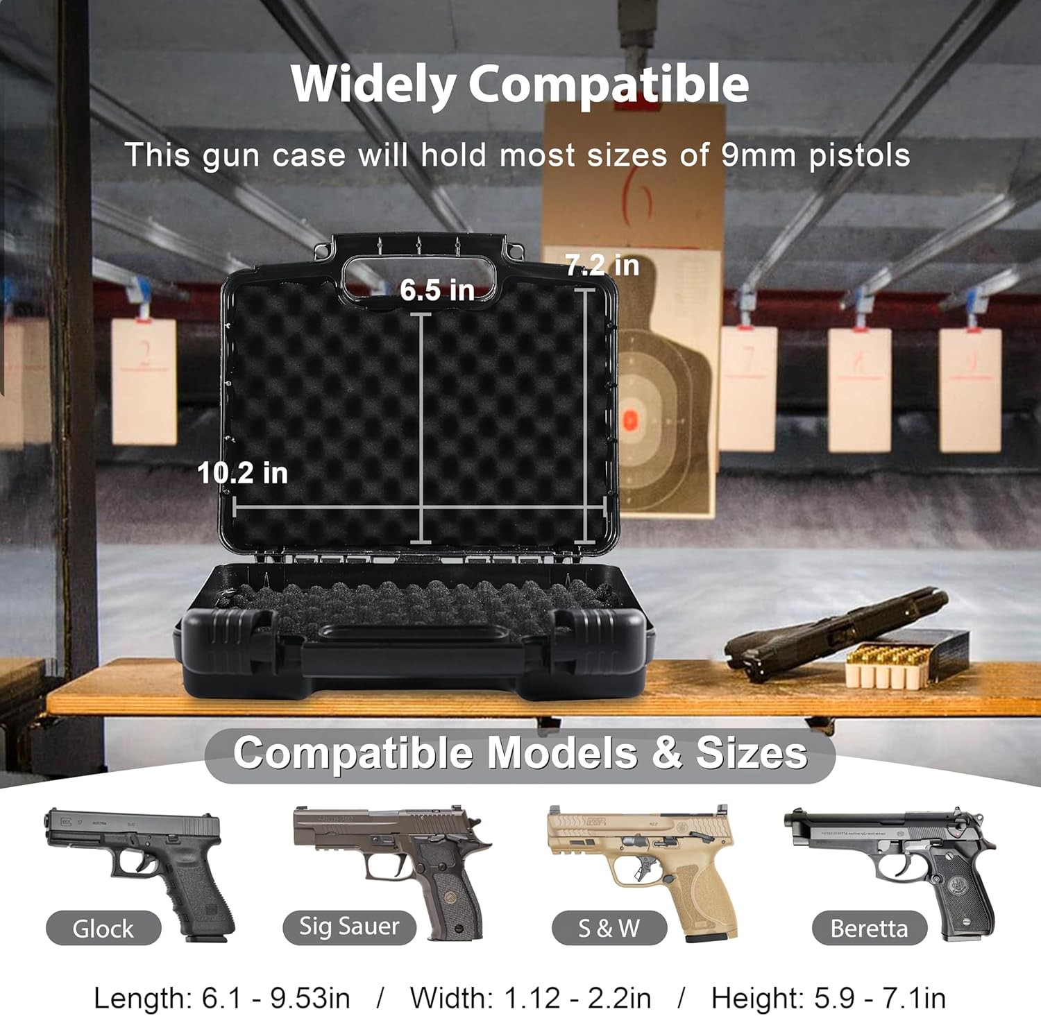 TSA Approved Firearm Gun Case for Handgun Pistol Revolver Shockproof Gun Storage