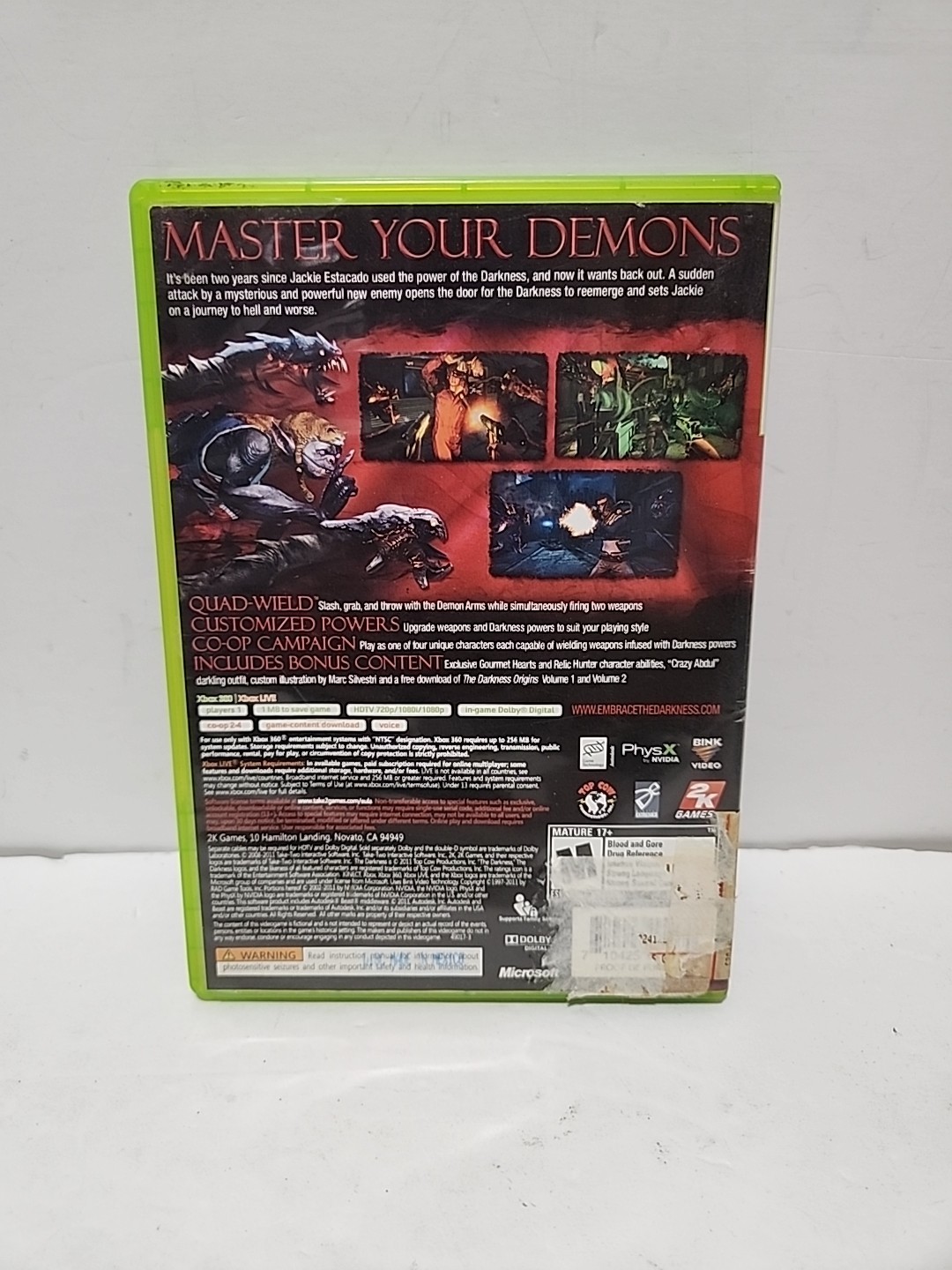 The Darkness II — Limited Edition (Microsoft Xbox 360, 2012) CIB