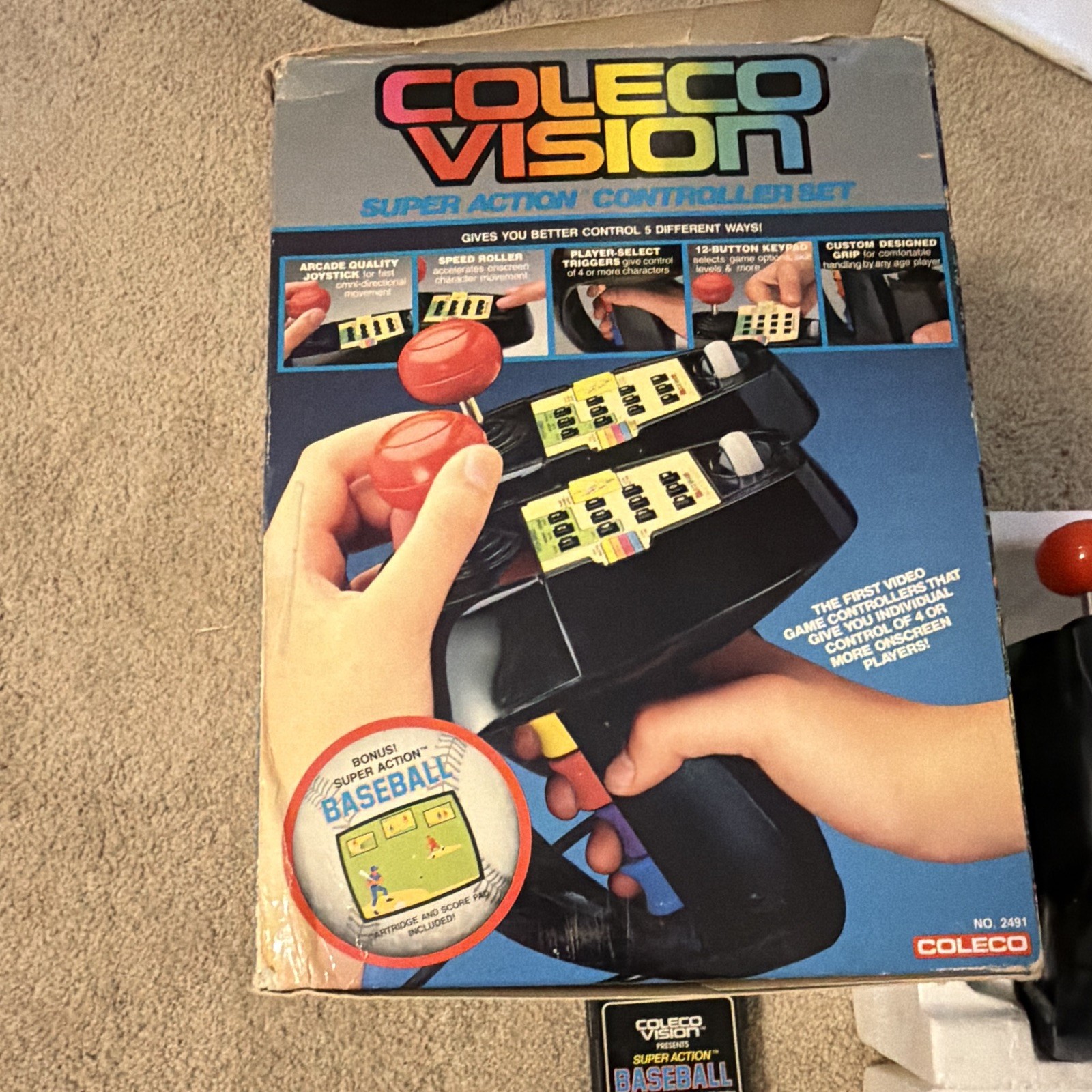 ColecoVision Super Action Controller Set keypad with manual box foam inserts