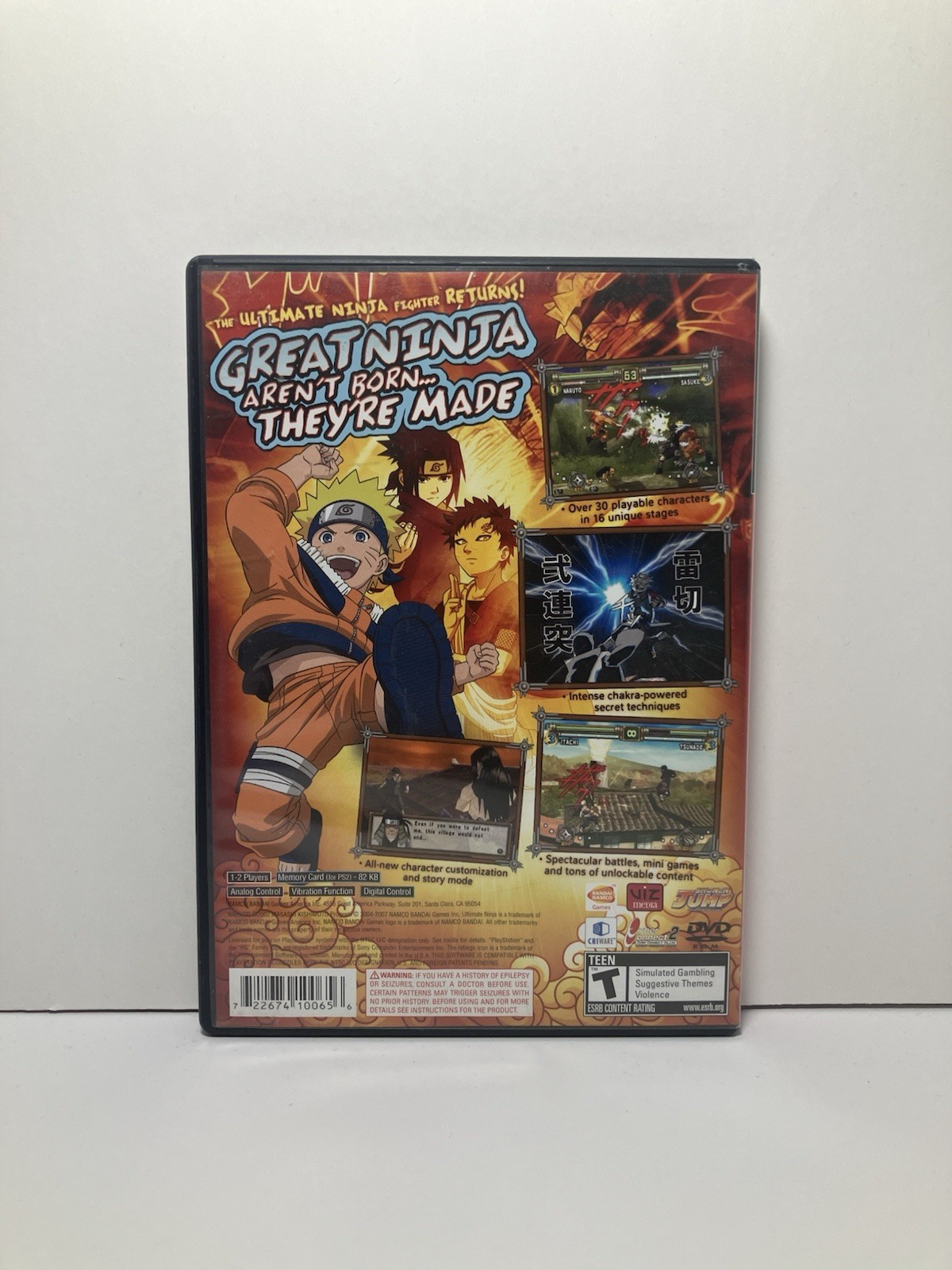 Naruto: Ultimate Ninja 2 (PlayStation 2, PS2) – Case & Disc – NO MANUAL – Tested