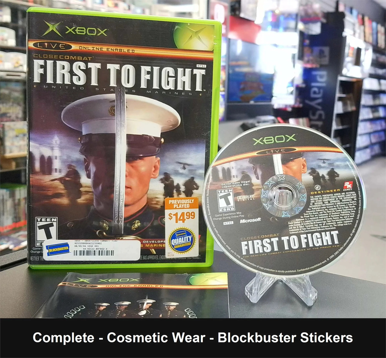 Close Combat First to Fight – Xbox – Complete – Cosmetic Wear – Blockbuster S…