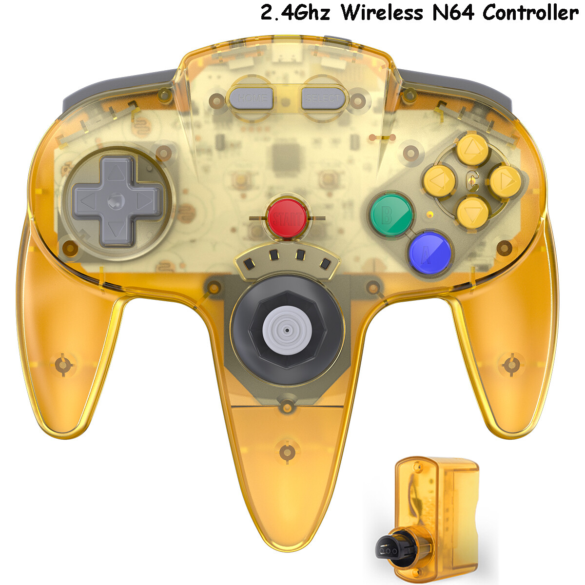 2.4 GHz Wireless N64 Controller Rechargeable For N64 Console, Built-in Rumble