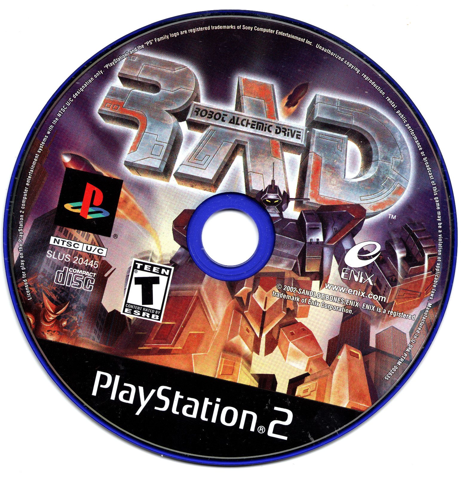 Robot Alchemic Drive PS2 – Disc Only Tested Working With Scratches