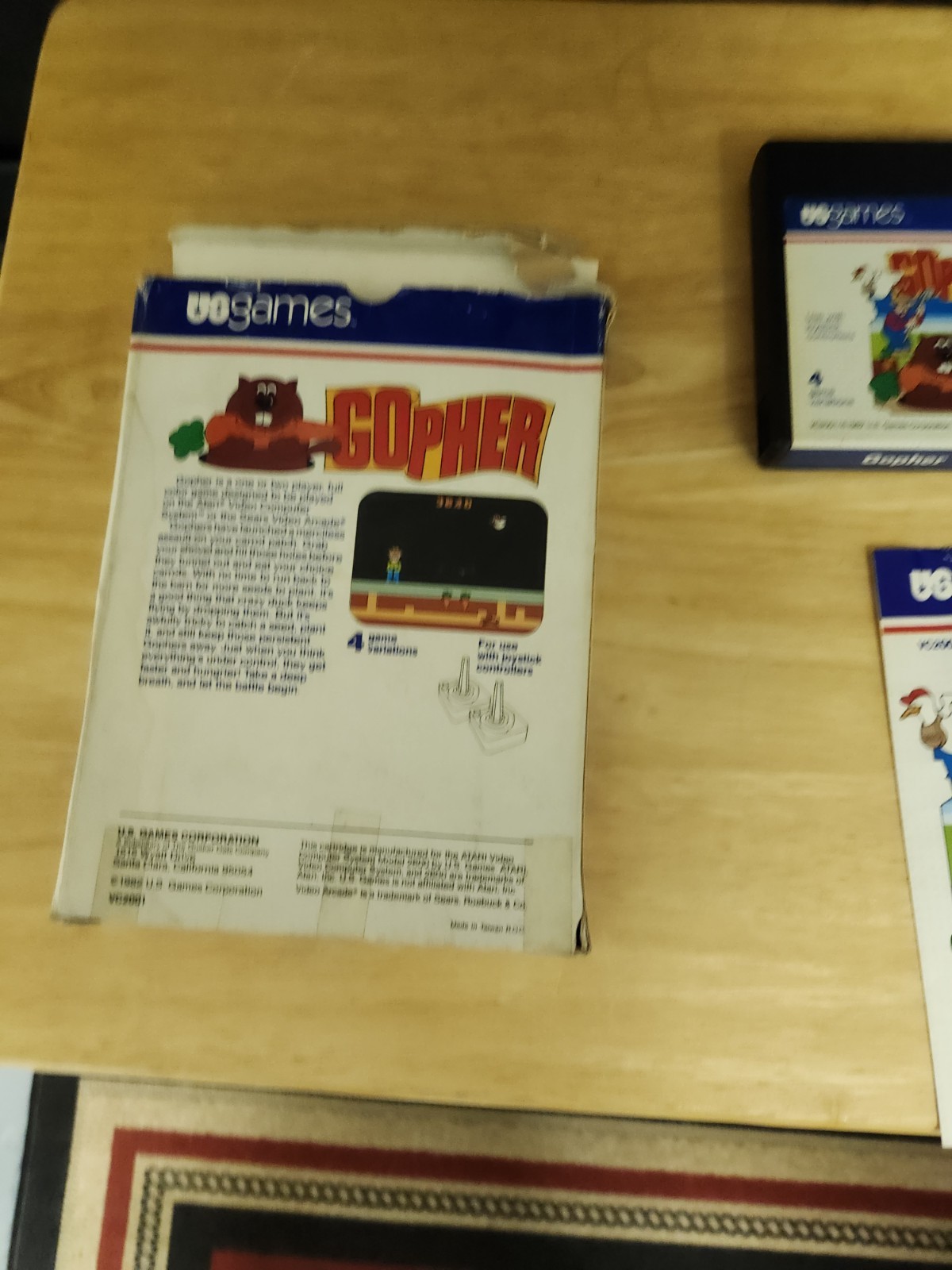 U.S. Games Gopher Atari 2600 Complete w/ Manual Box 1982 Tested