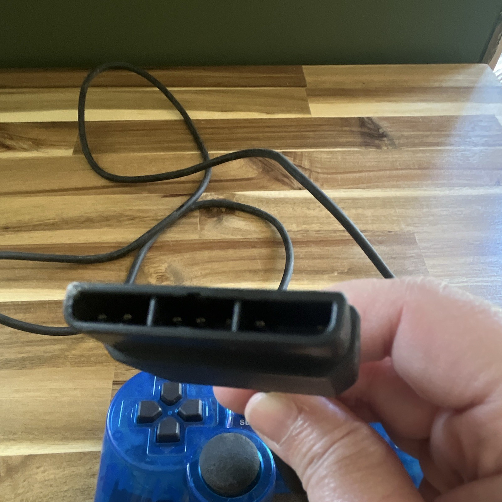 Blue Transparent Wired Analog Controller for Sony PlayStation 1/2 PS1 PS2 5-9ft
