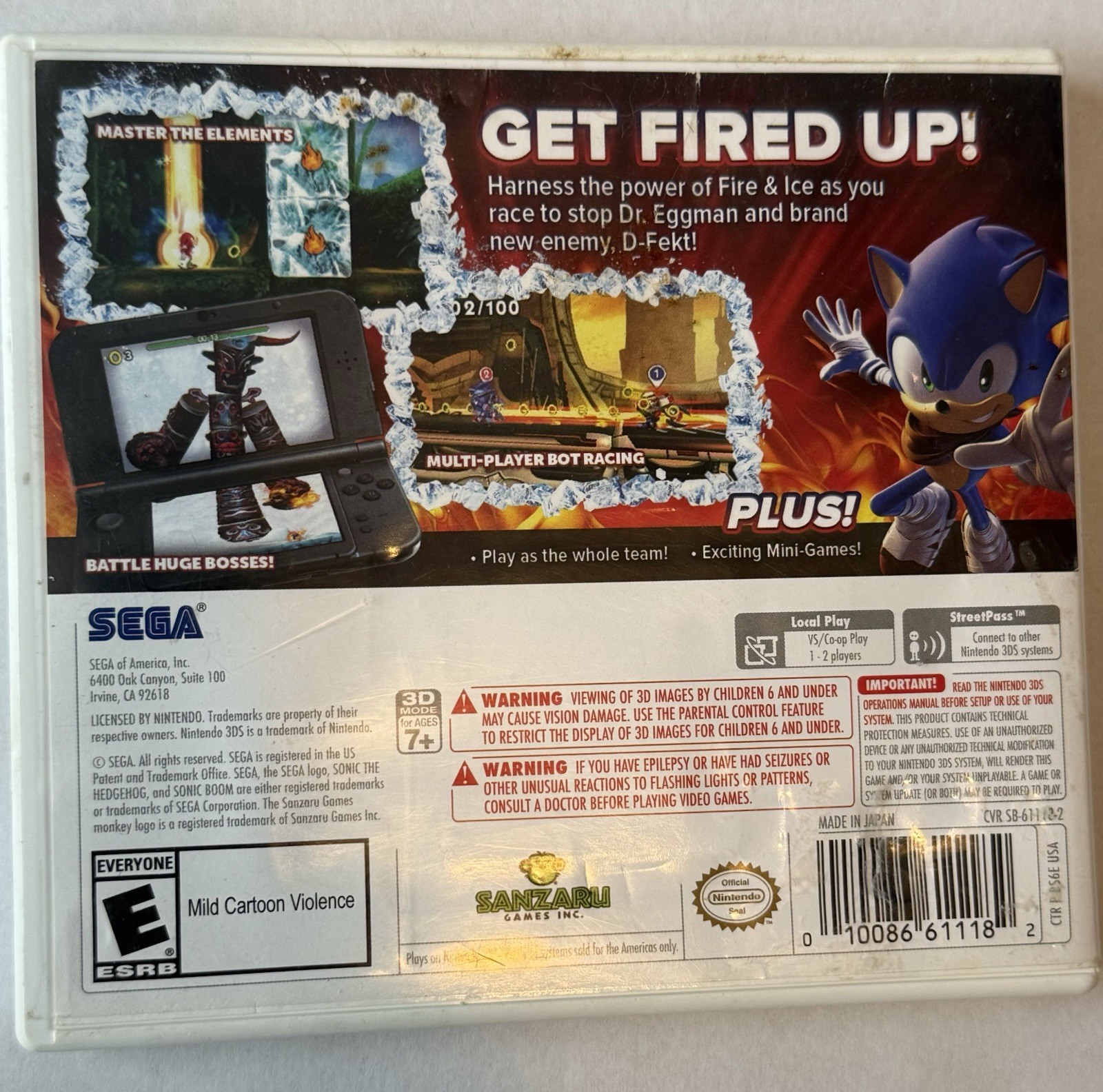 Sonic Boom: Fire & Ice (Nintendo 3DS, 2016)