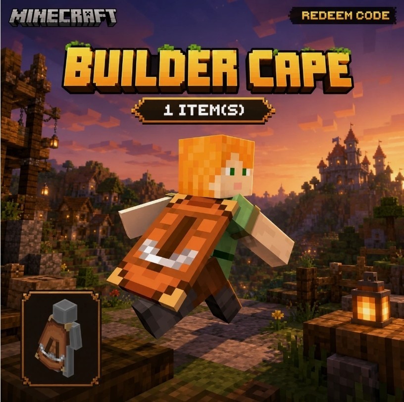 Minecraft Builder Cape Code – Fast Delivery – JAVA – BEDROCK