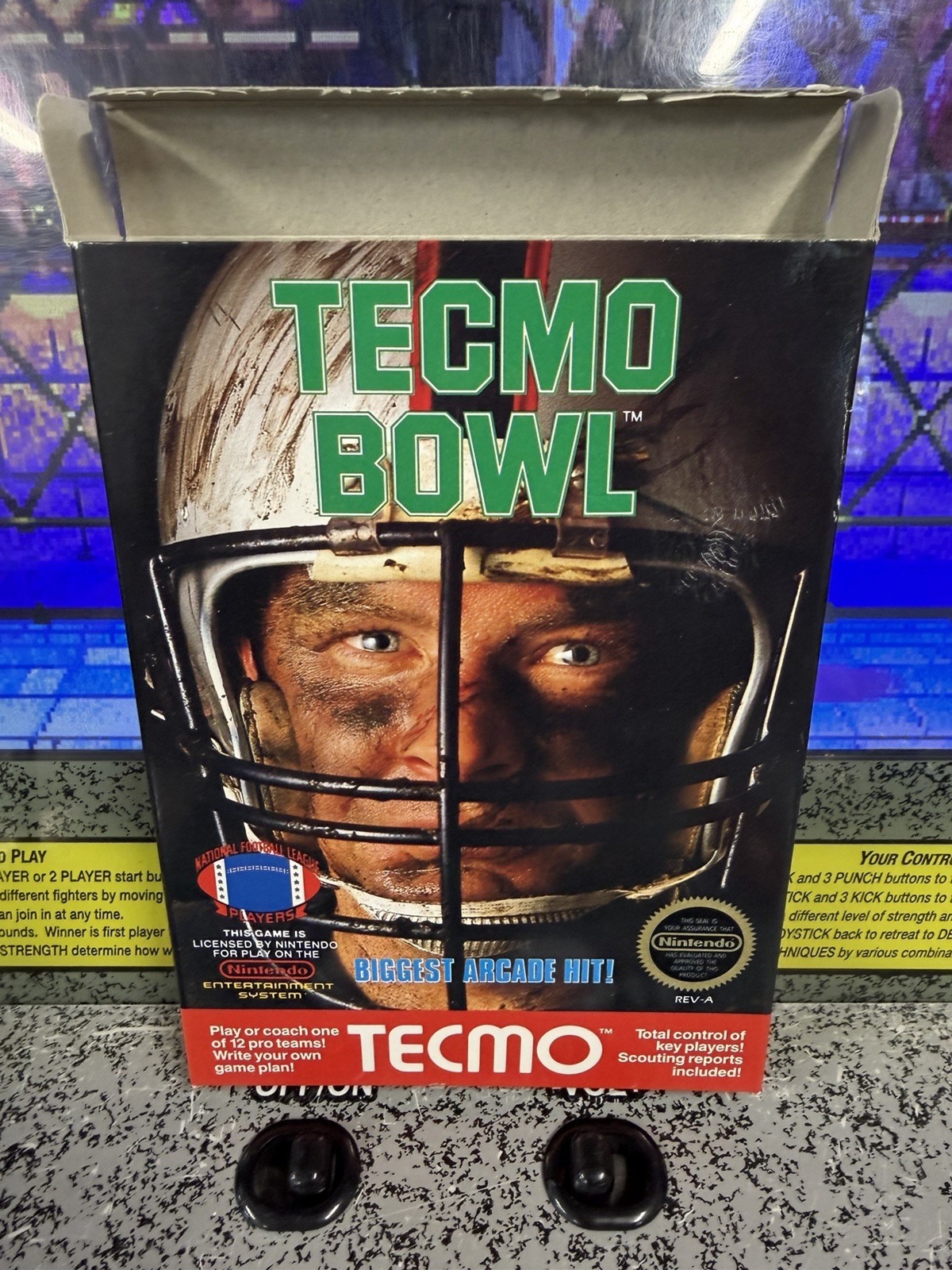1990 NES Tecmo Bowl Oval SoQ Cart Circle SoQ Box – SUPER CLEAN Manual!