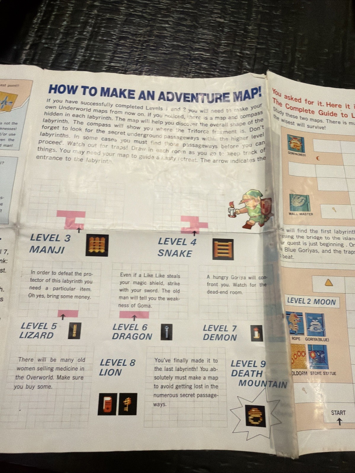 The Legend of Zelda (Nintendo NES 1987) – Manual & Map w/ Sleeve