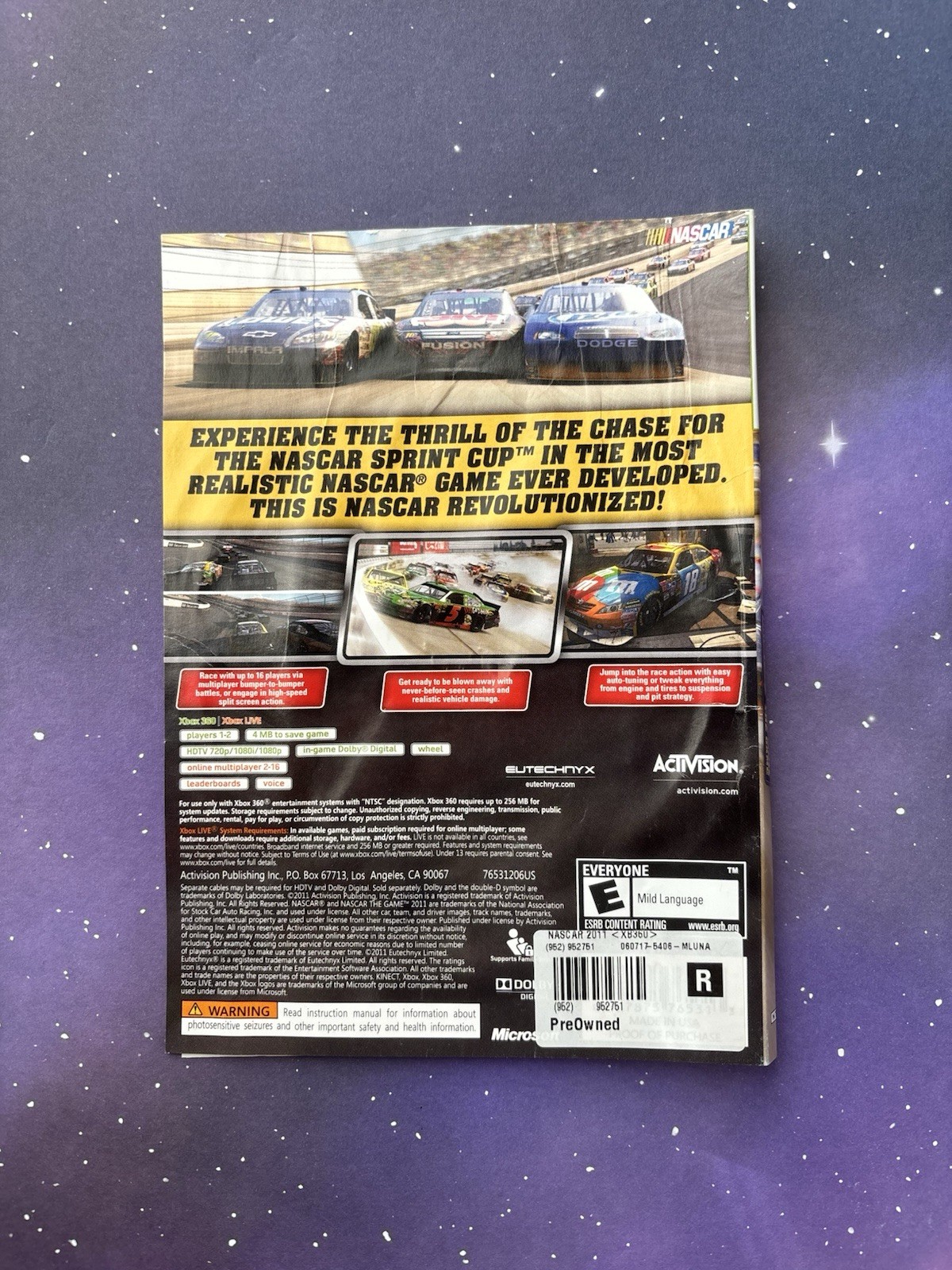 NASCAR 2011 for Xbox 360, Manual and Disc Only, Tested and Working