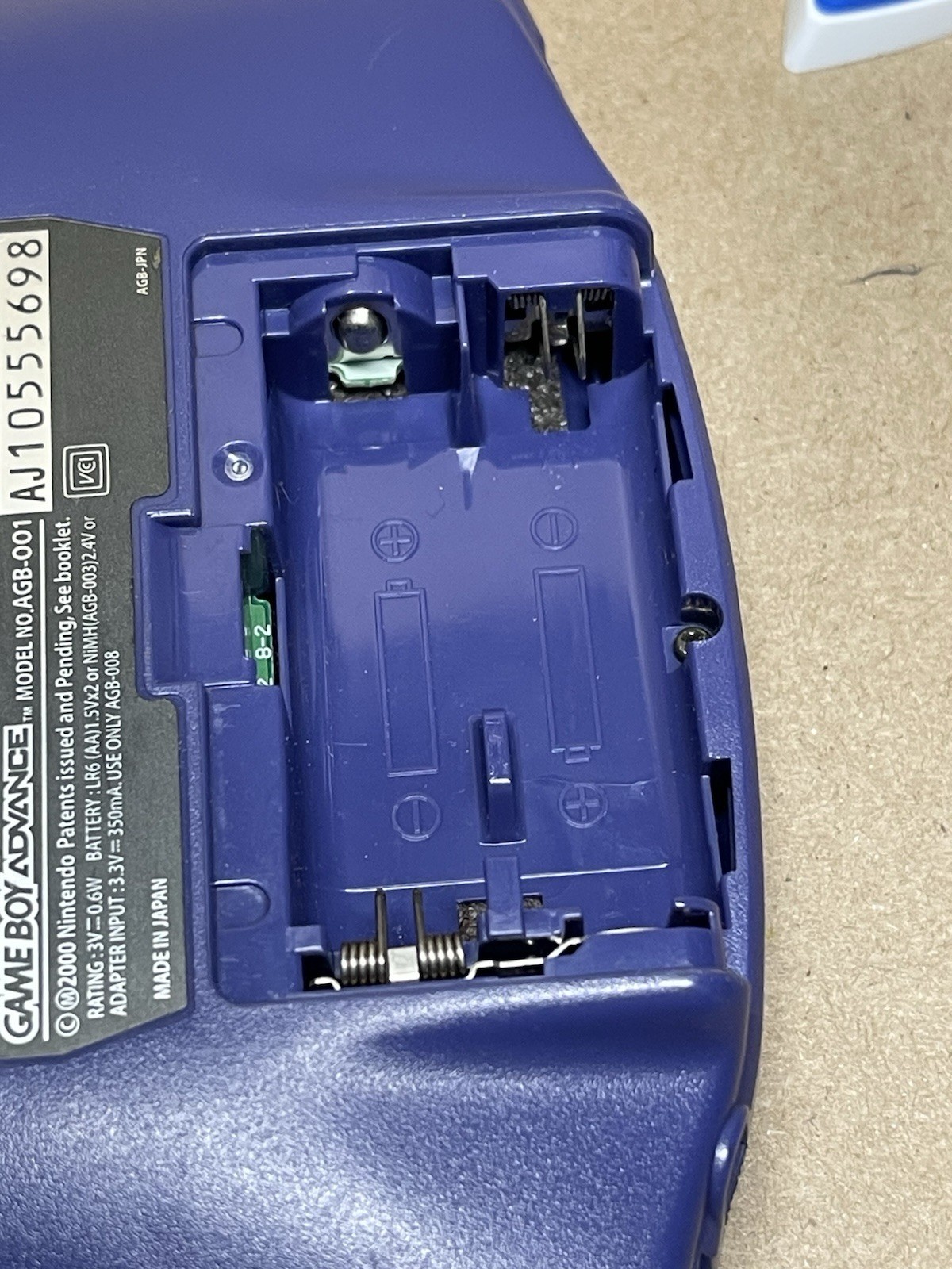 Nintendo Game Boy Advance AGB-001 Purple Handheld System, Battery Powered
