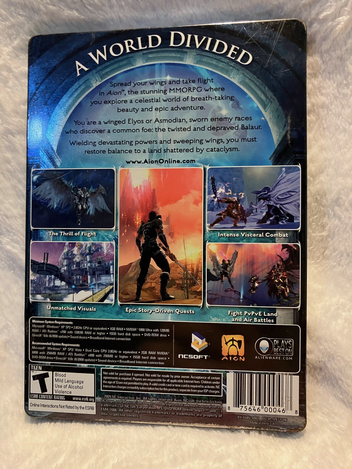 Aion A World Divided PC Computer Good Used Condition Video Game And Manual