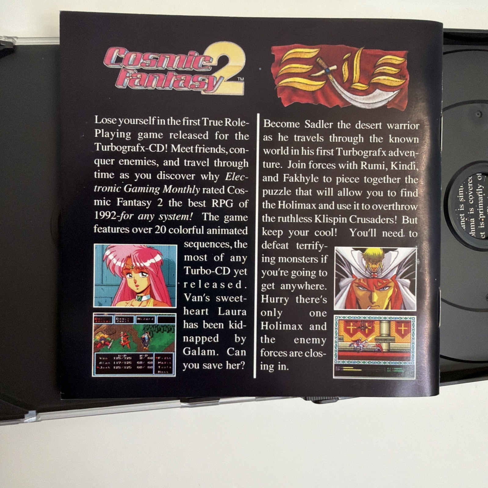 Vasteel TurboGrafx-16 CD PC Engine Tested Complete CIB W/ Map Poster MINT Disc