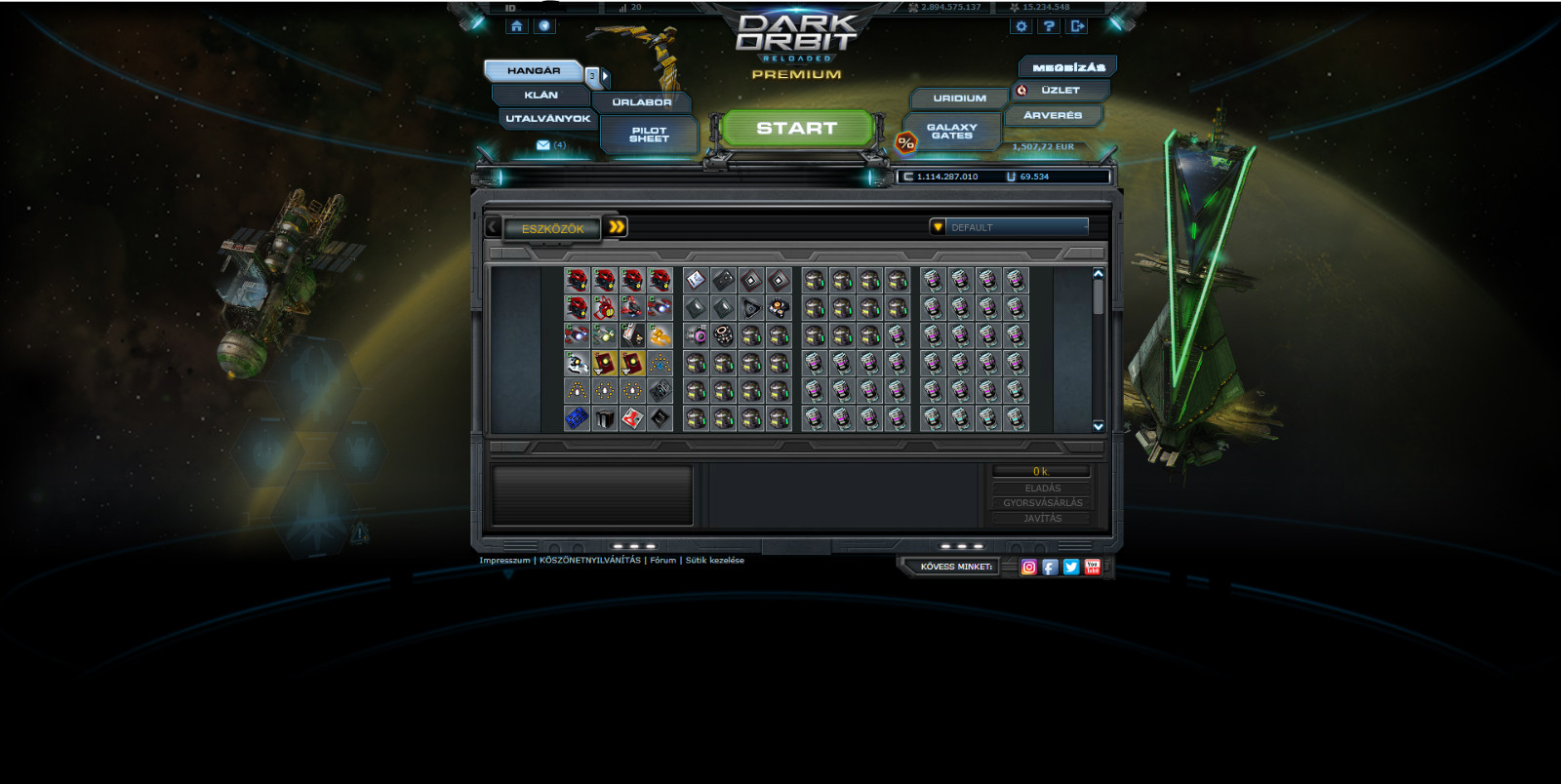 Darkorbit HU1 /LVL20/FULL LF-4/APIS