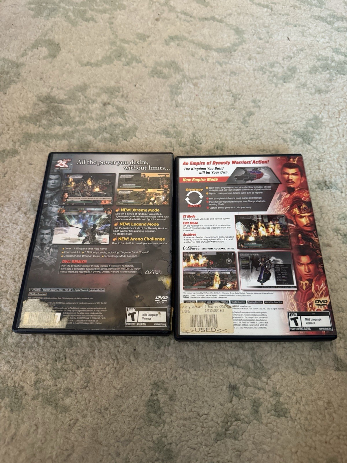 Koei Dynasty Warriors 4: X-Treme Legends + Empires PS2 On Reg Card Tested Works