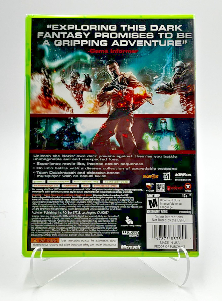 Wolfenstein (Microsoft Xbox 360, 2009) Factory Sealed