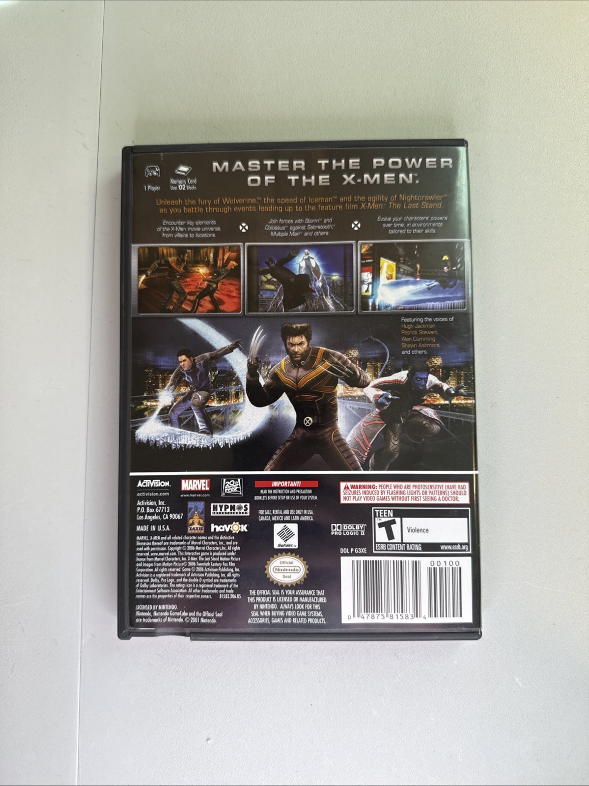 X-Men: The Official Game (Nintendo GameCube, 2006) Complete CIB
