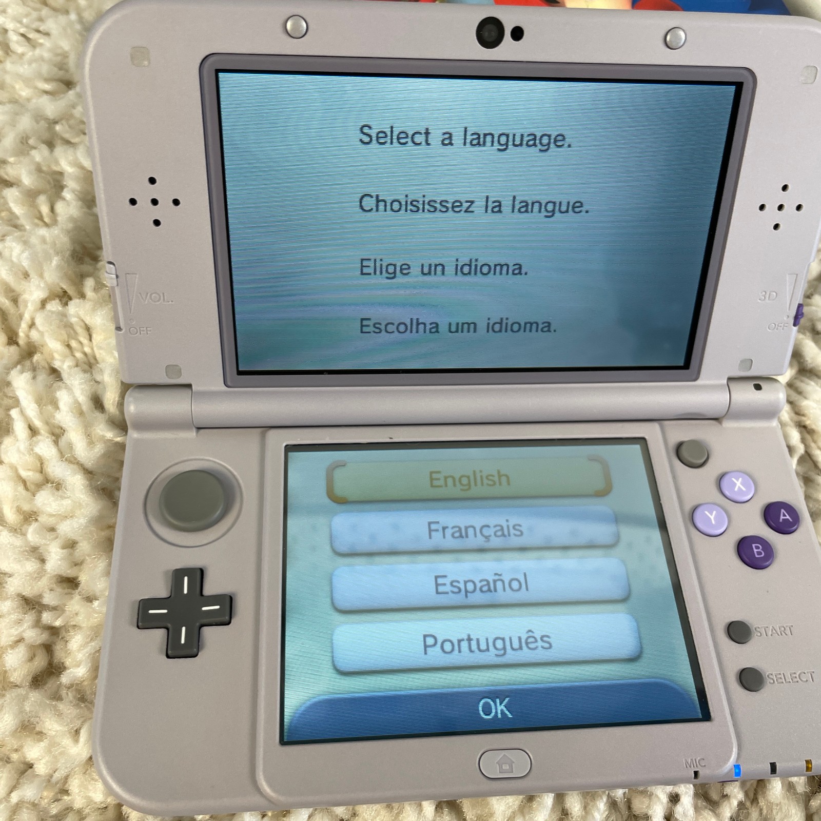 Nintendo New 3DS XL Super Nintendo SNES Edition Gray Purple NTSC RED-001 Tested