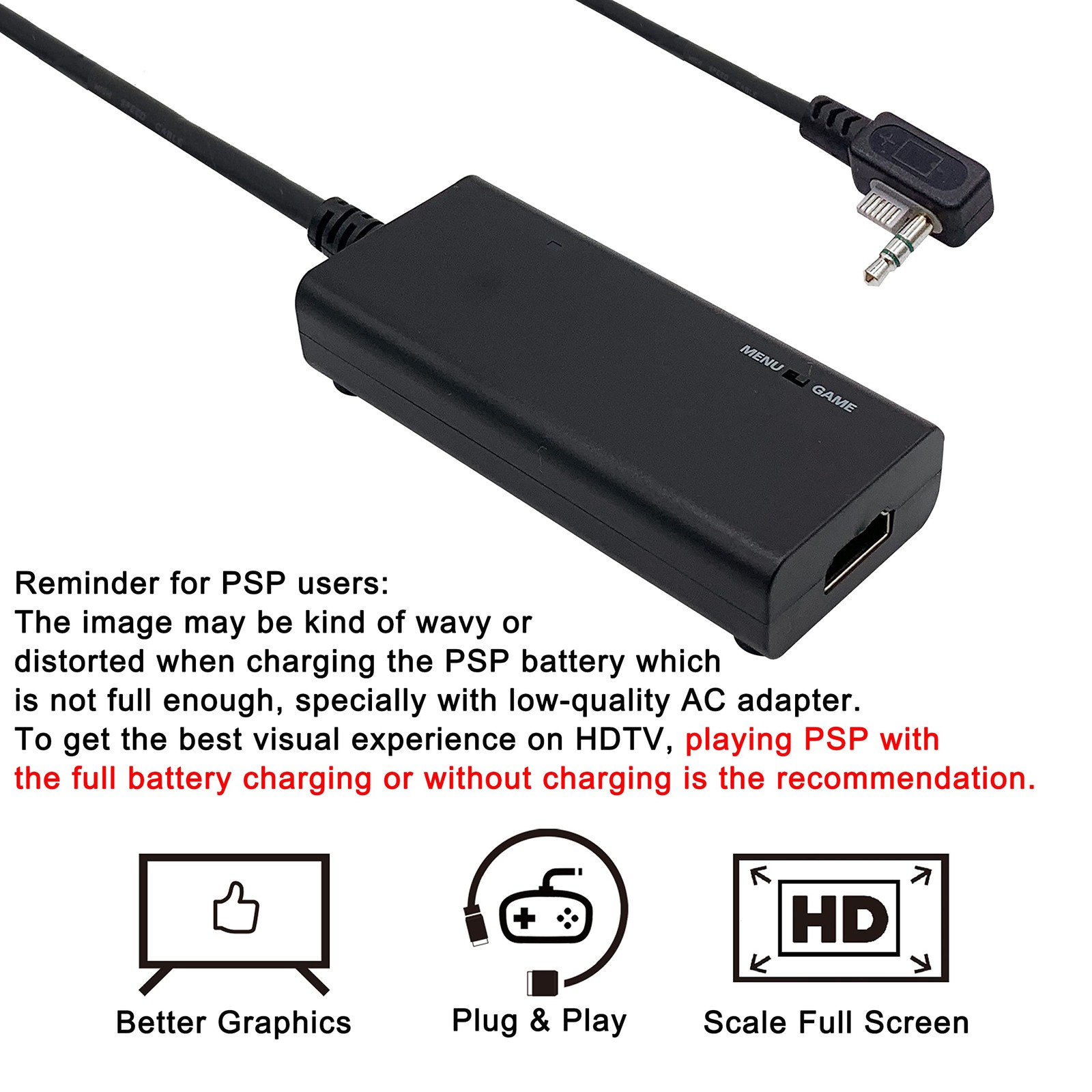 HDMI Cable for PSP 2000 & PSP 3000 Handheld Console