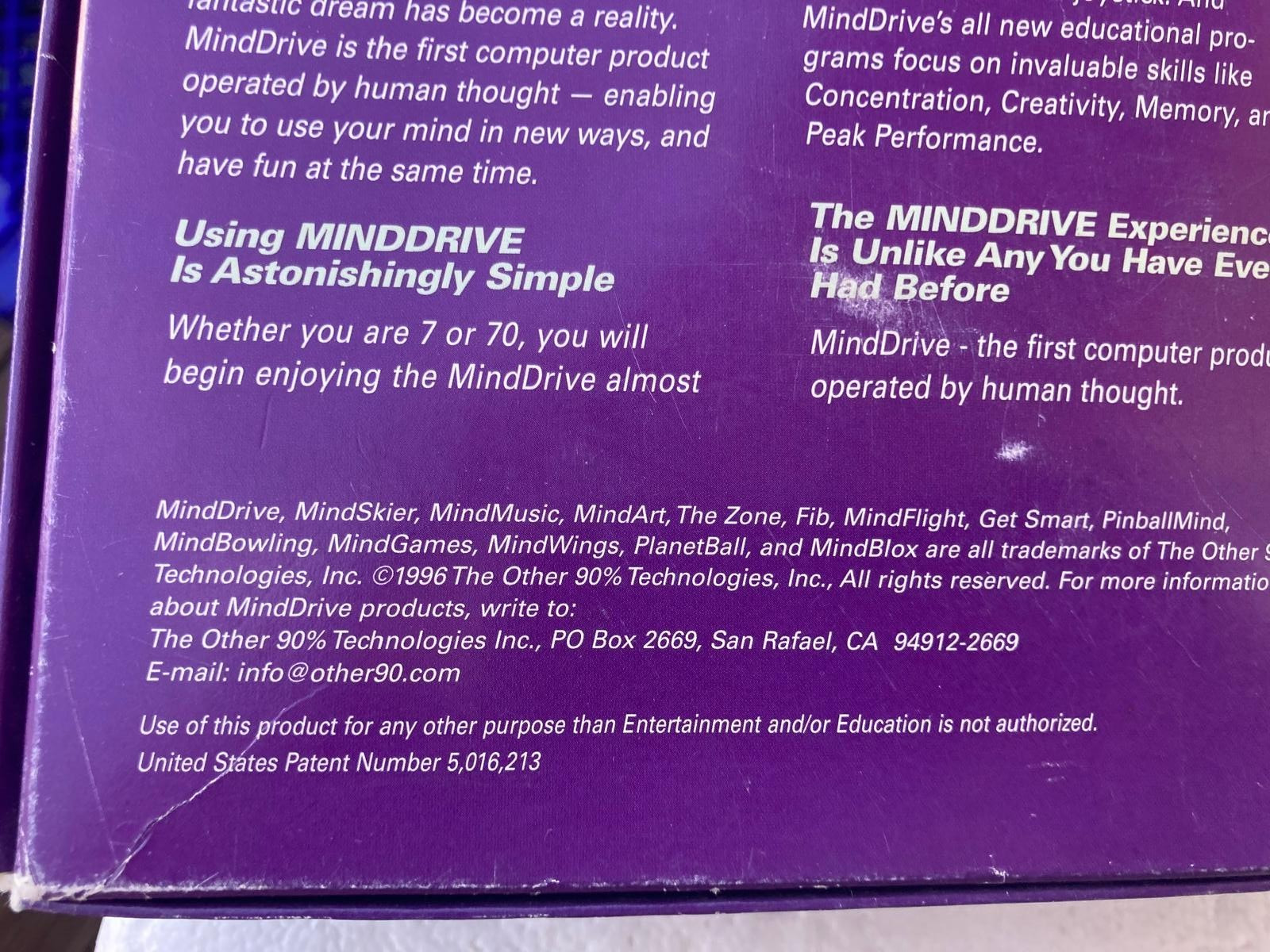 MindDrive -First computer product operated by Human thought -preowned -unit only