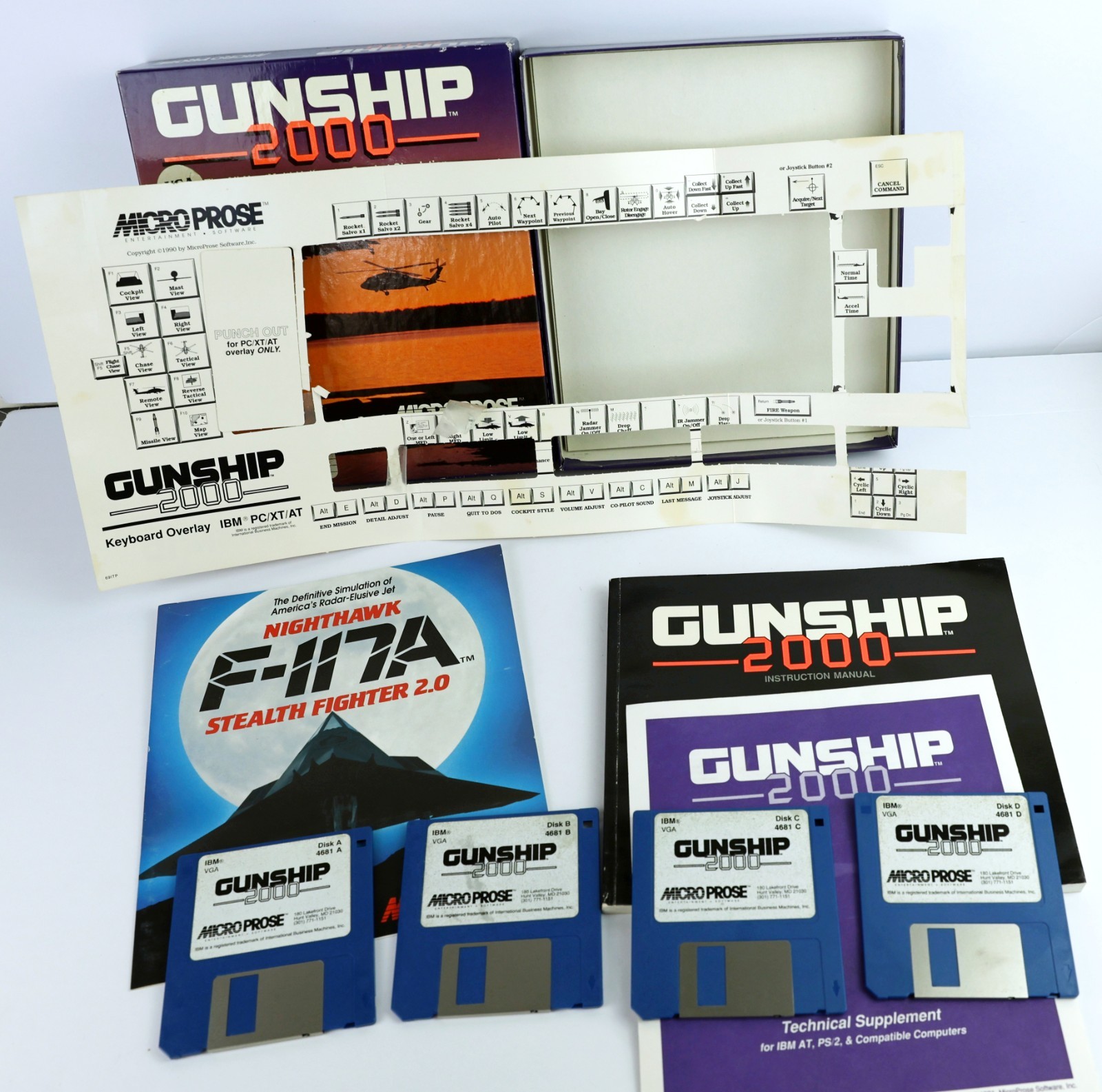 Gunship 2000 PC Big Box Complete MicroProse DOS