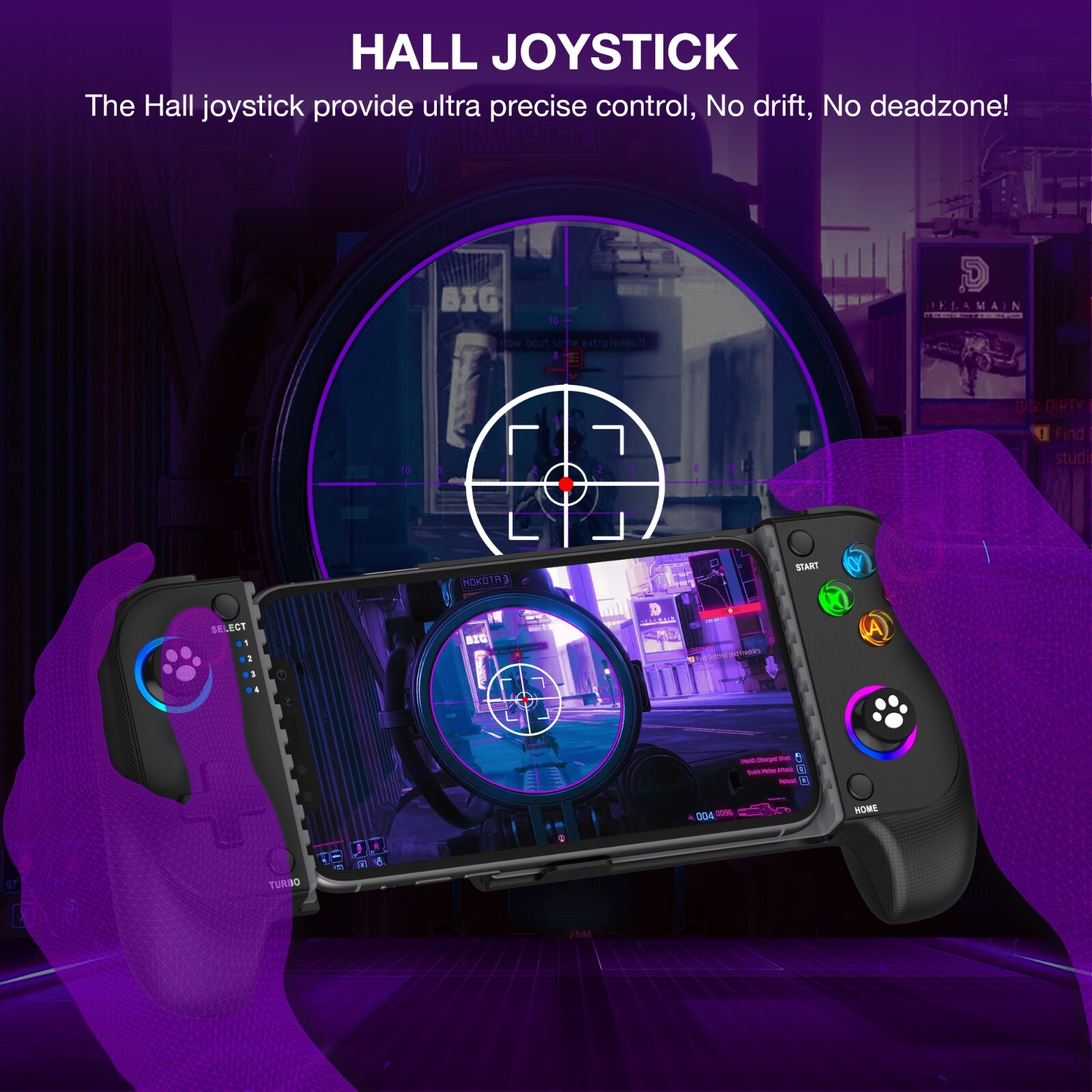 Phone Controller for iPhone/Android with Hall Joystick,Android&iOS Controller