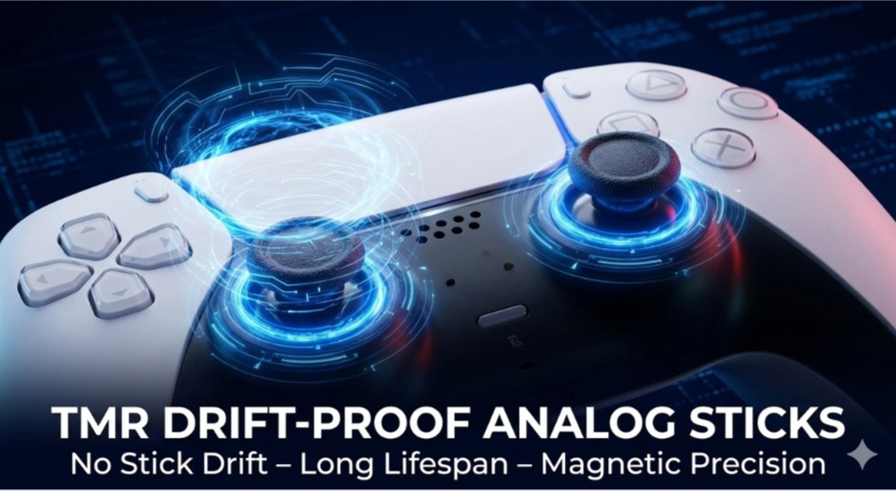 Sony PS5 Controller White Drift Free – TMR JOYSTICKS ++