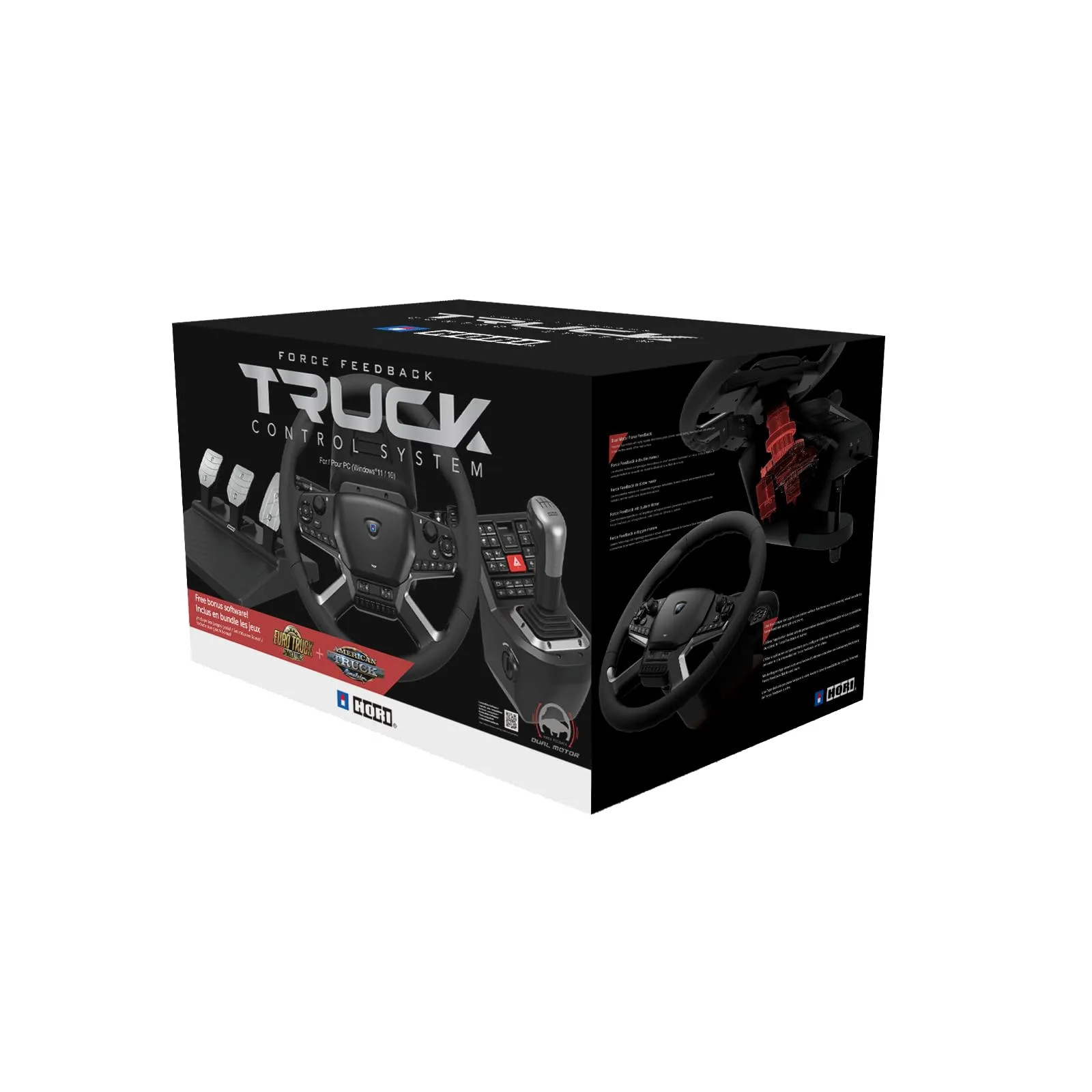 HORI HPC-044U Truck Control System Force Feedback Steering Wheel Shifter Pedals