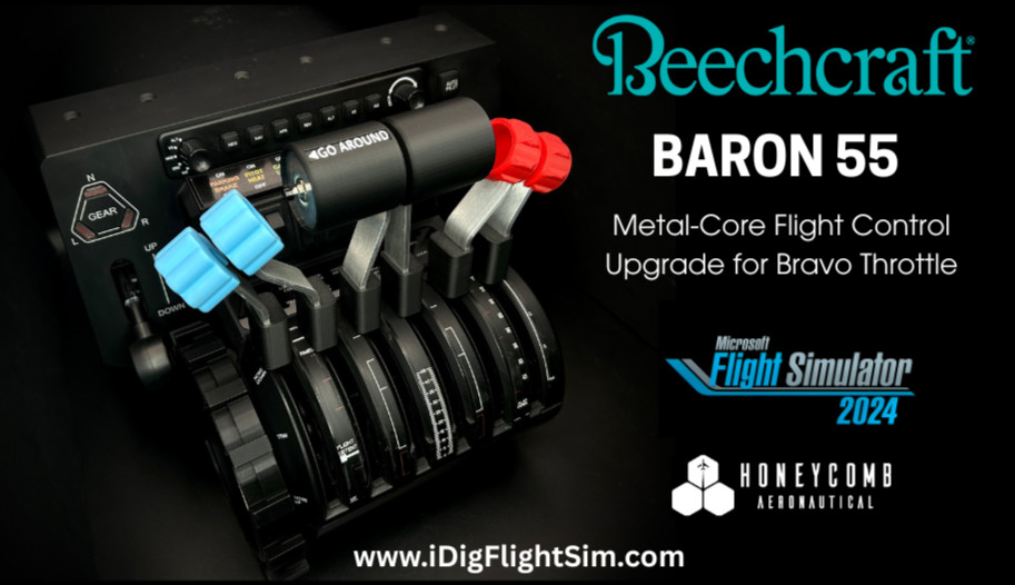 Beechcraft Baron 55 | Pro Metal-Core Flight Controls | Honeycomb Bravo Throttle
