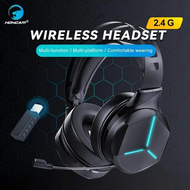 2.4G Wireless RGB Gaming Headset, Built-in Mic, PS5 PS4 PC Switch Xbox
