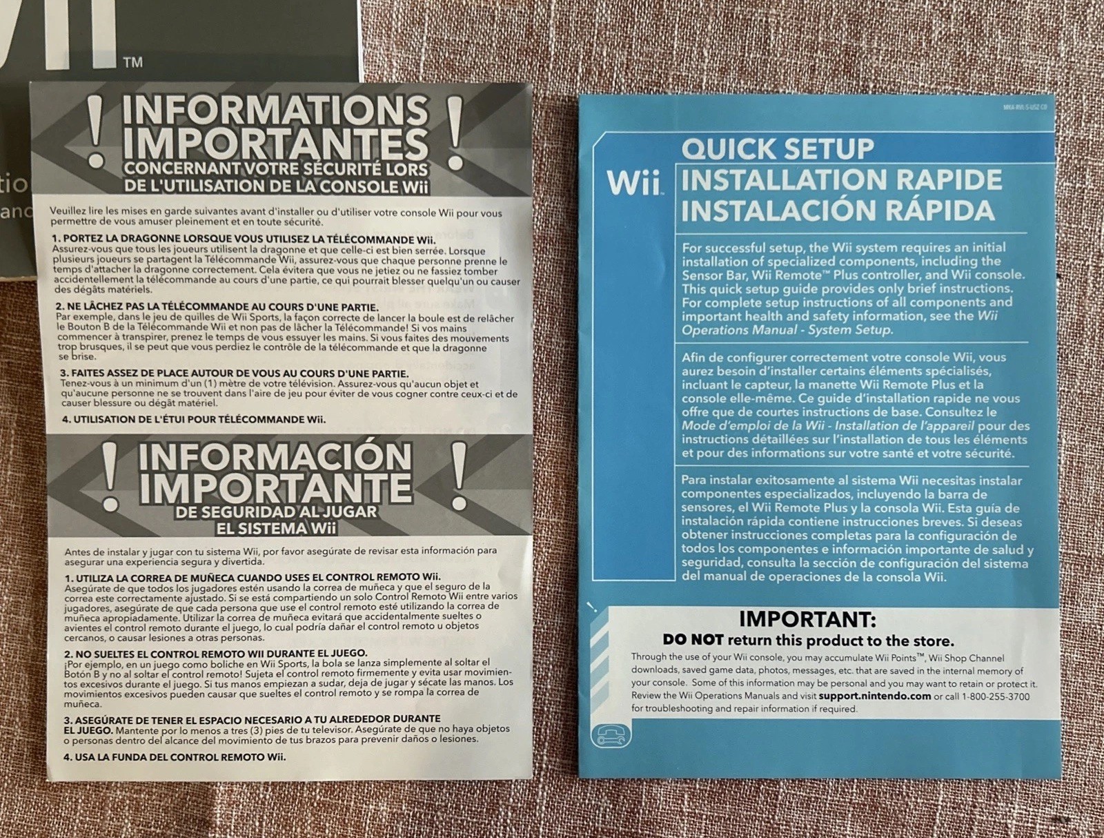 Nintendo Wii Operations Manual Set – Silver and White
