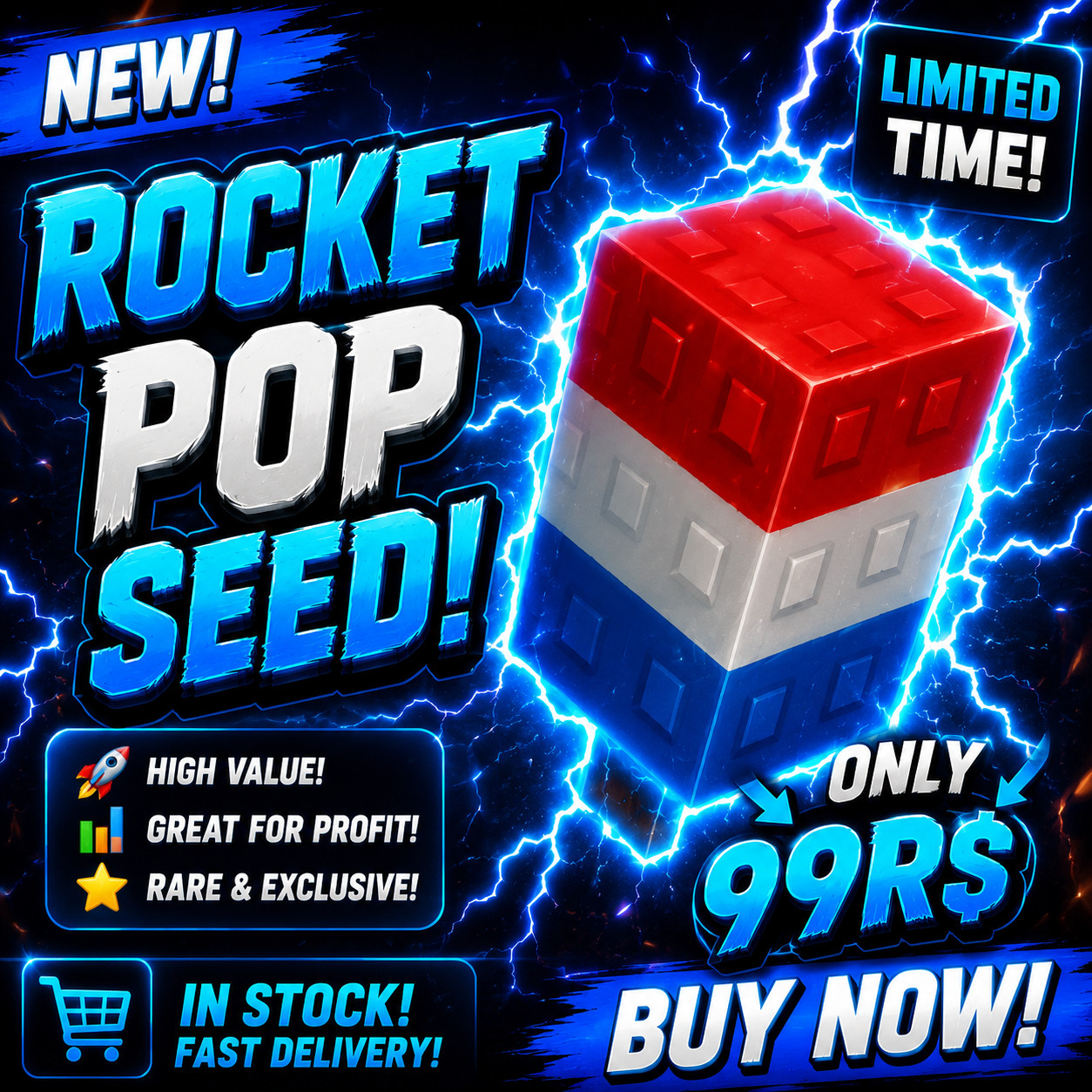 10X Rocket Pop Seed Grow a Garden 2 | Fast and Cheap Delivery | 100% Safe